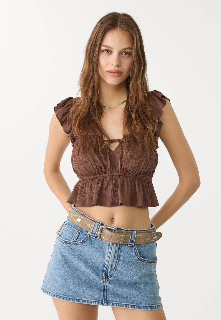 embroidered belt with diamond details