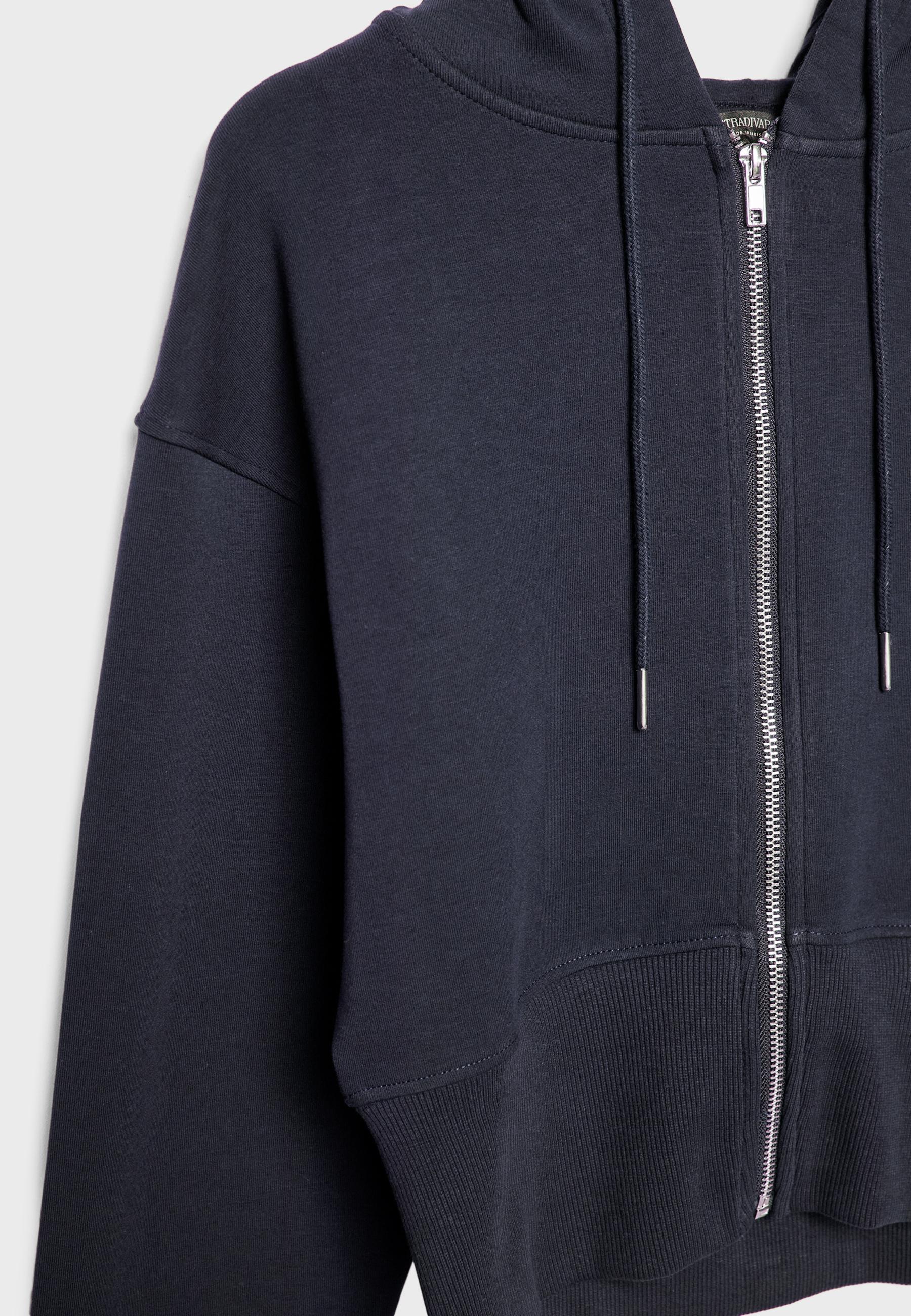 Hooded zip-up sweatshirt - Women's fashion | Stradivarius Romania