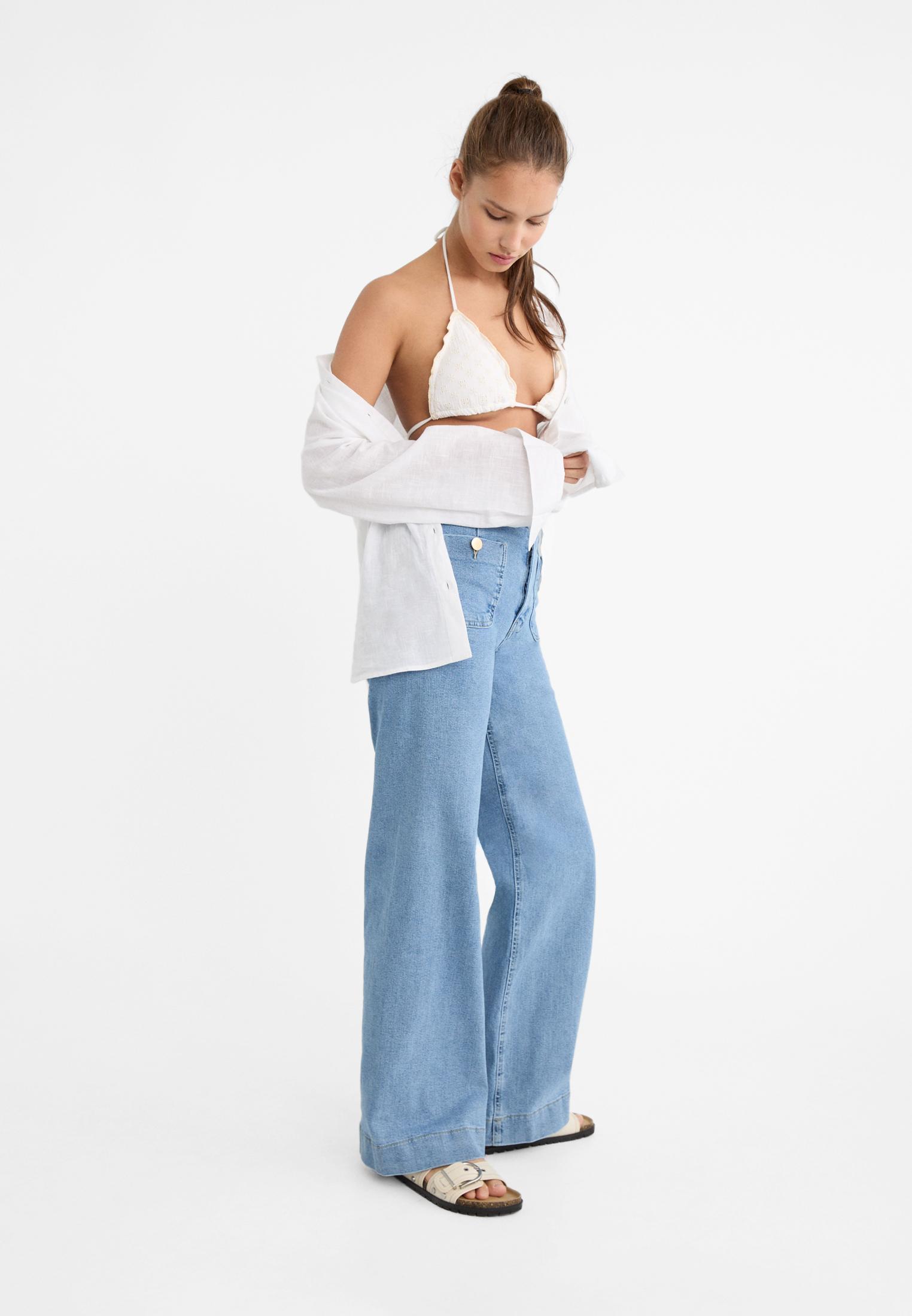 D77 Minimalist jeans with pockets — MEDIUM LIGHT BLUE DENIM
