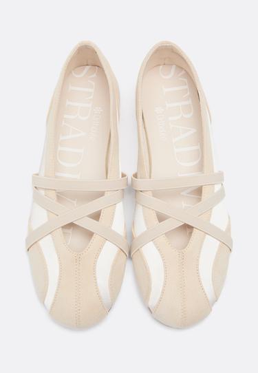 Extra-flexible strap sneakerinas — ECRU 3