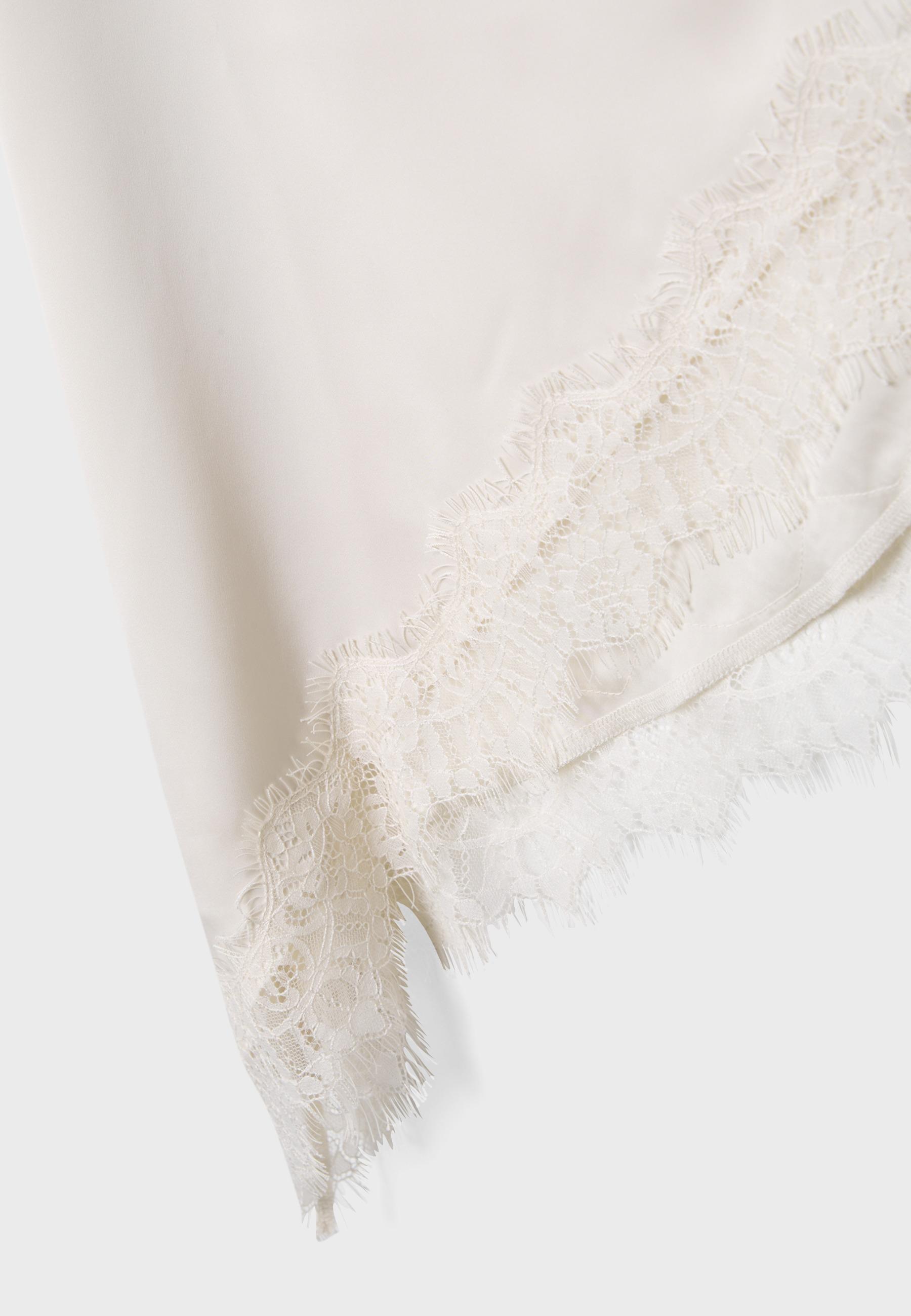 Sateen asymmetric skirt — Ecru