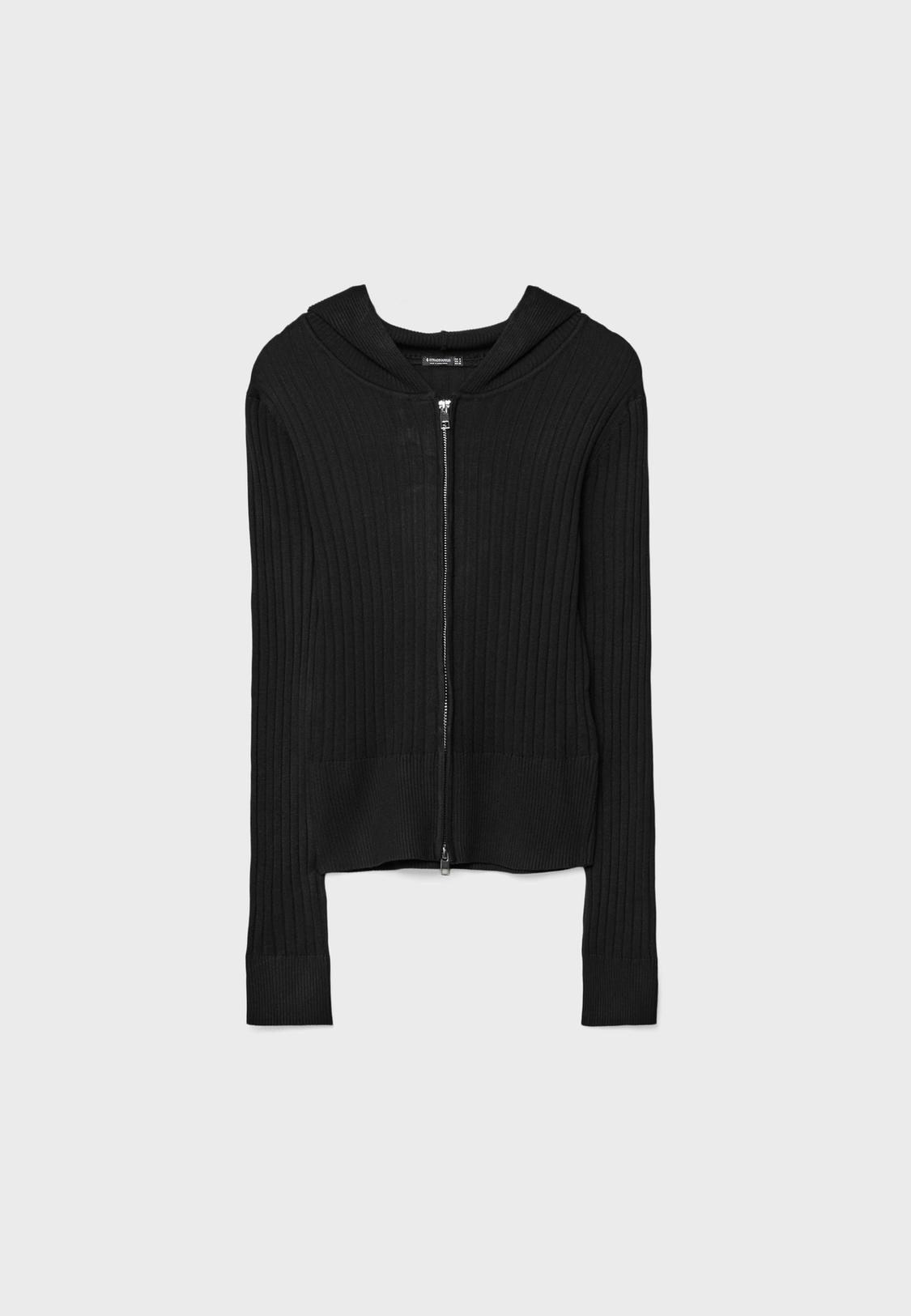 Cotton Cardigan Ladies Zip Front Cardigan Zip-up Knit Cardigan