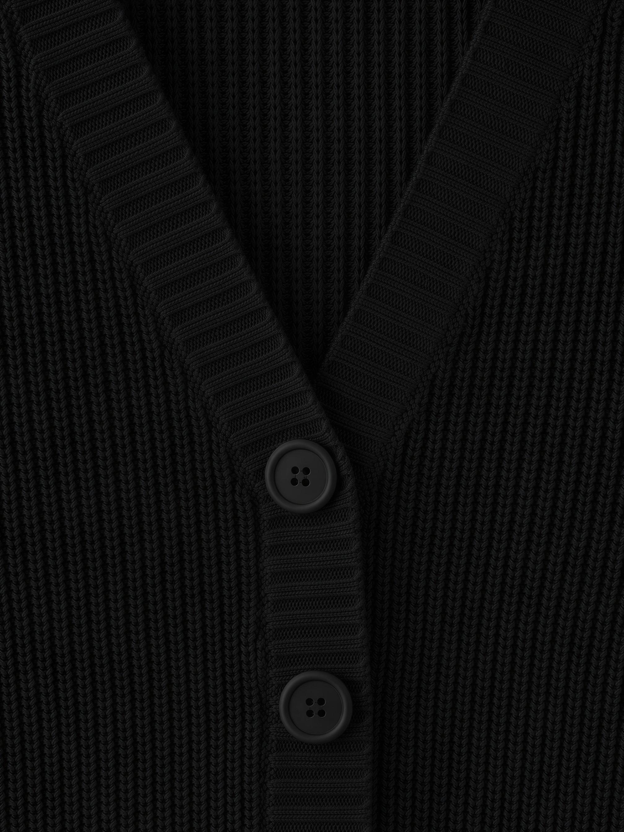 V-neck knit cardigan — Black