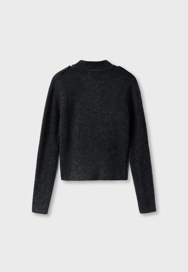 Soft-touch button-up knit cardigan — Dark grey 8