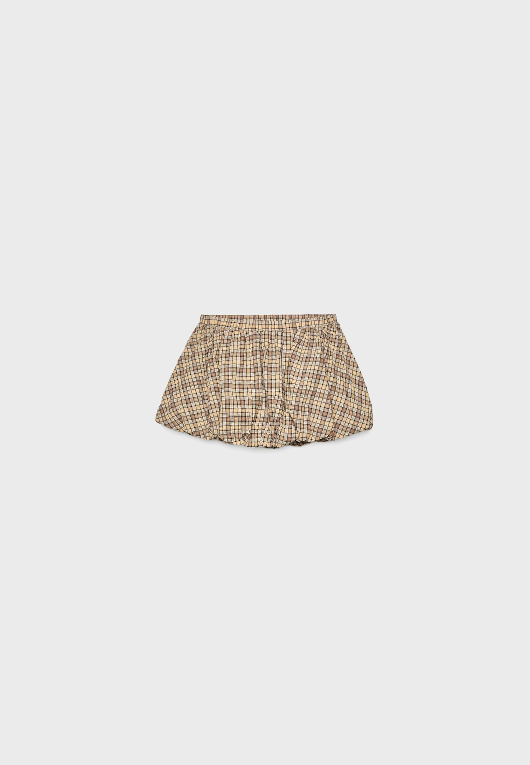 Balloon fit check mini skirt - Women's fashion