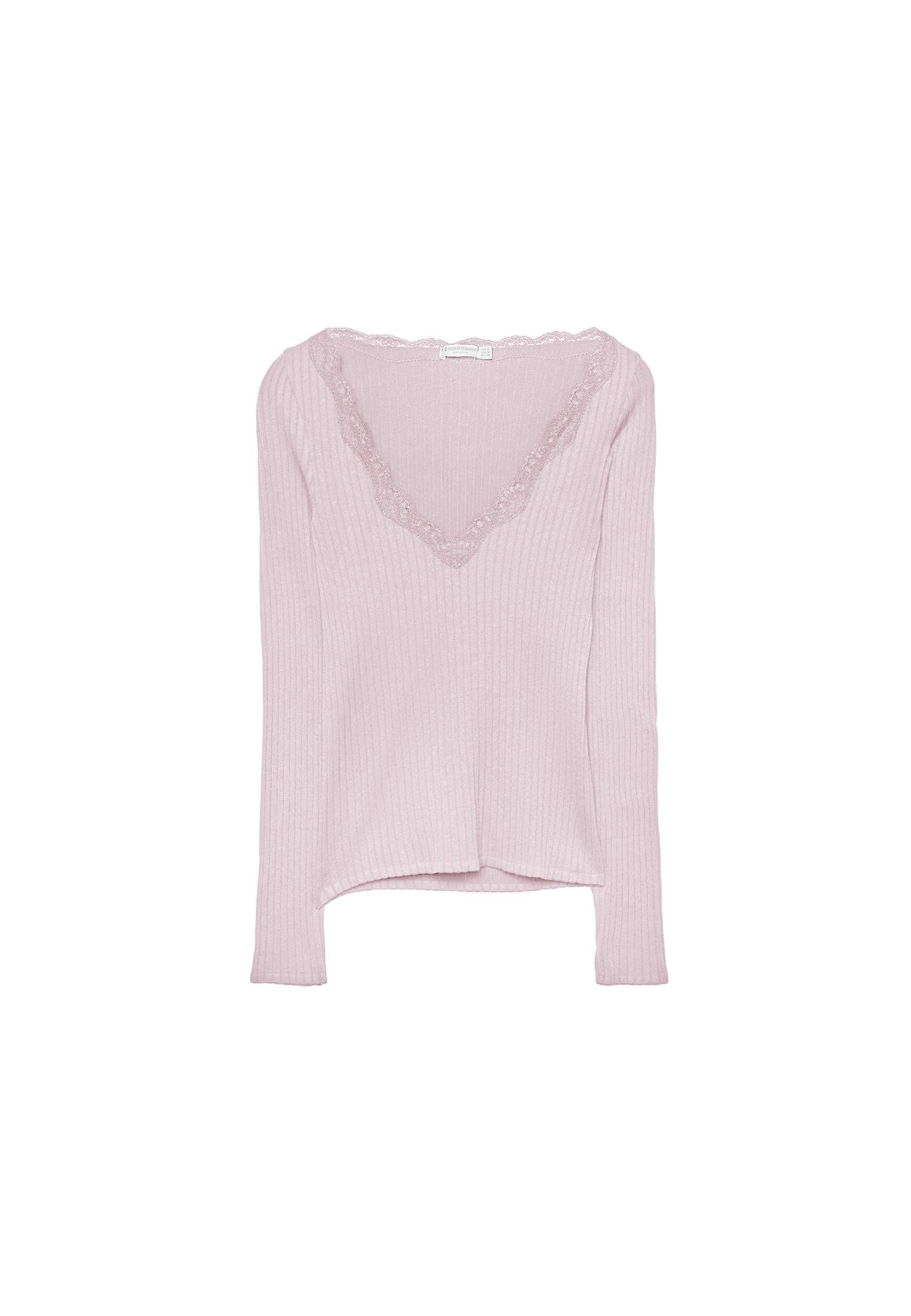 Seamless lace top — Salmon pink