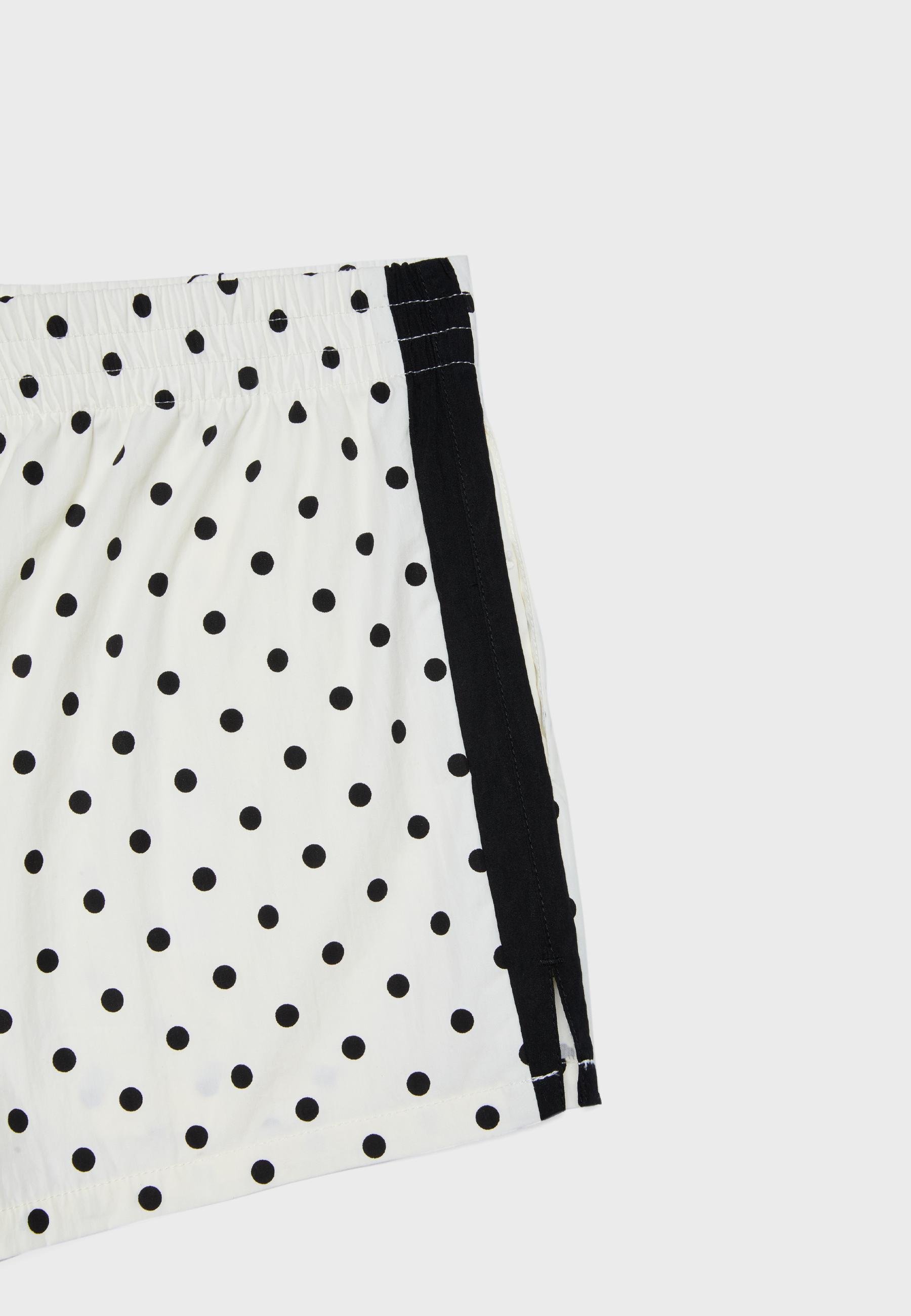 Technical polka dot shorts — Ecru