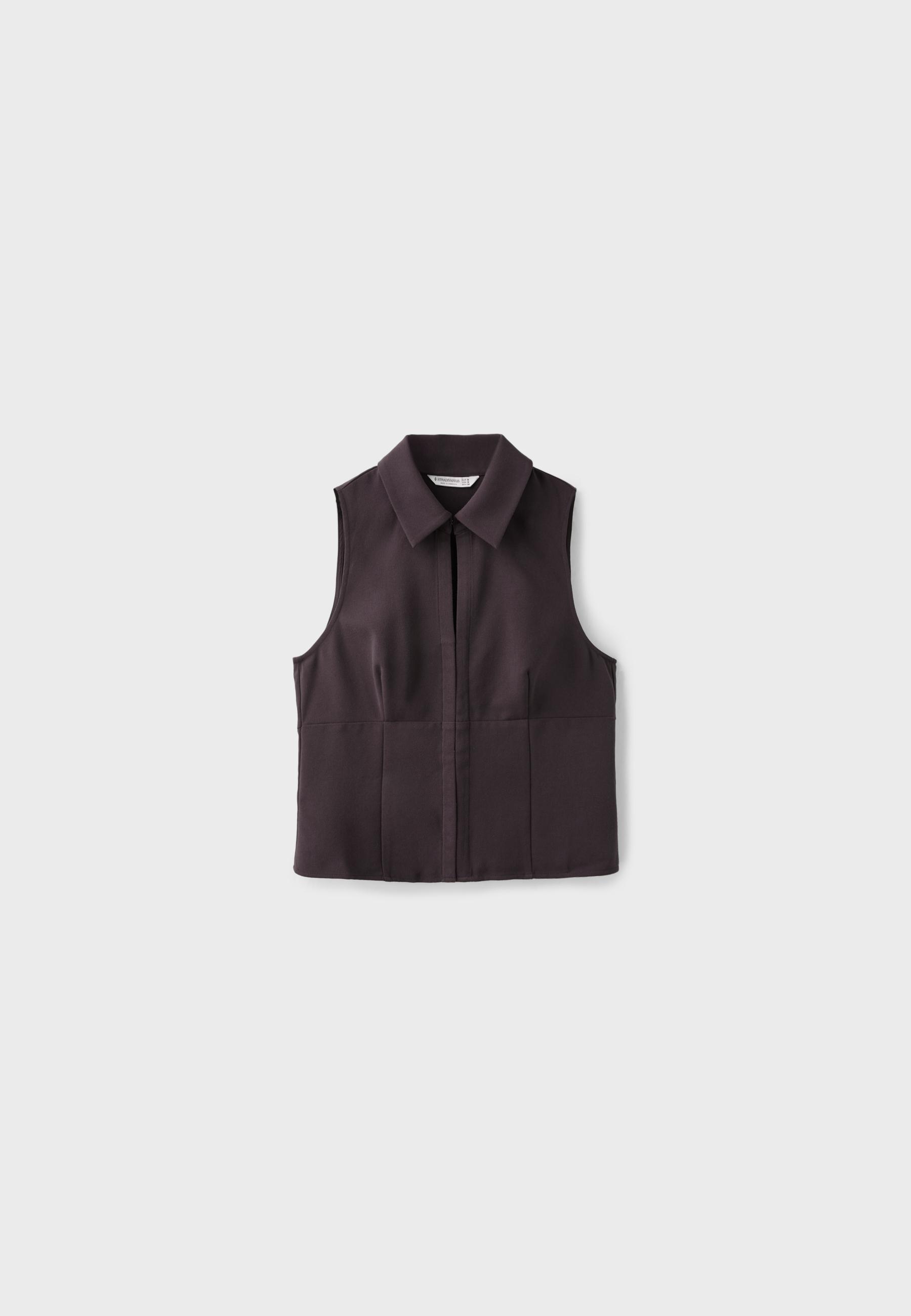 Sleeveless hook-and-eye top — Purple