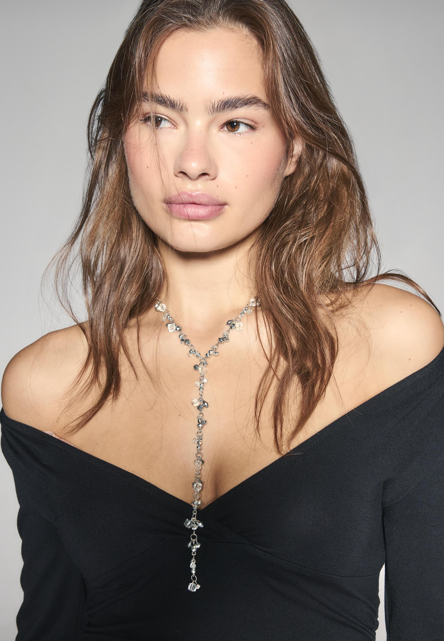 Collar lariat abalorios