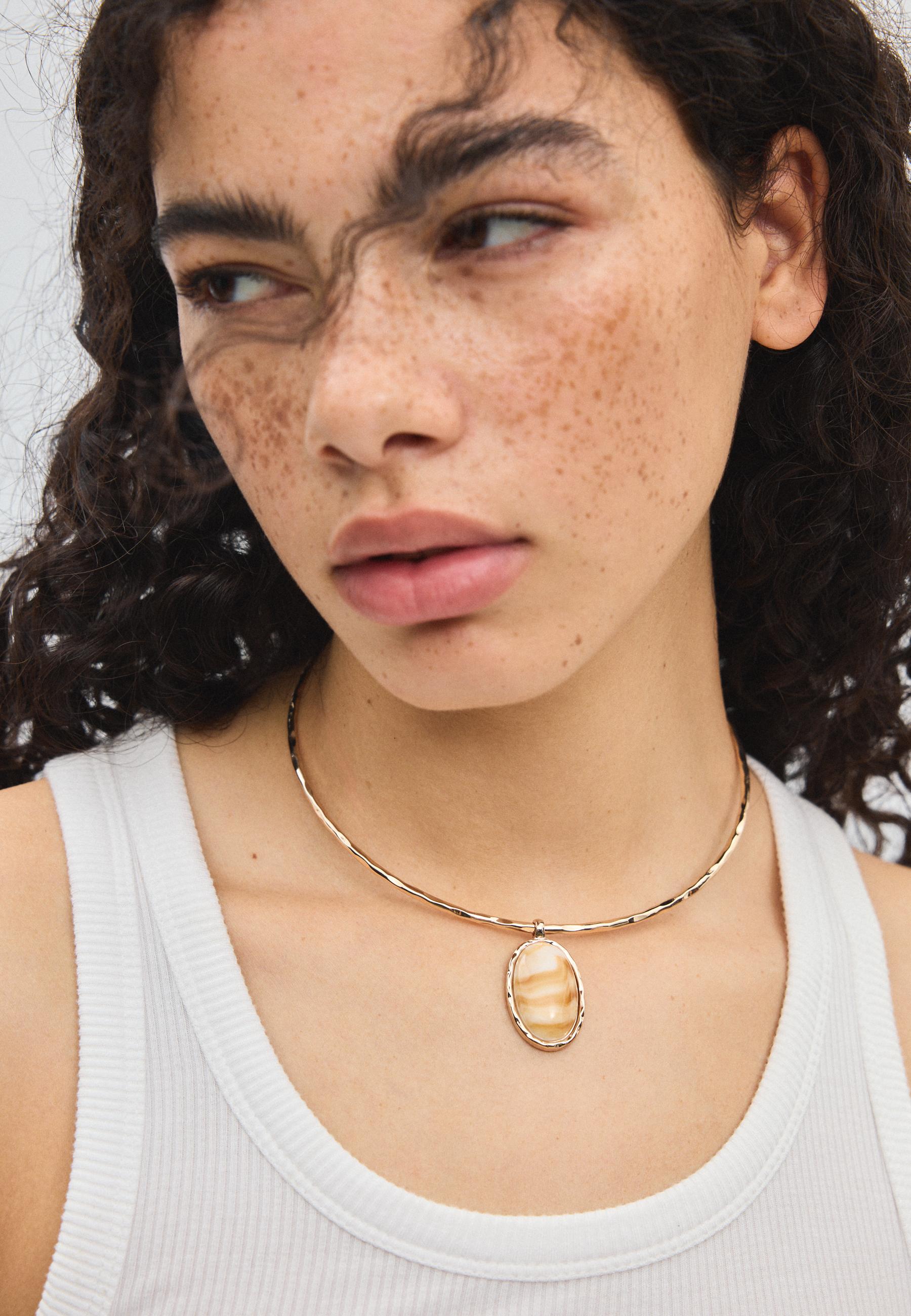 Double necklace set with pendant — Gold