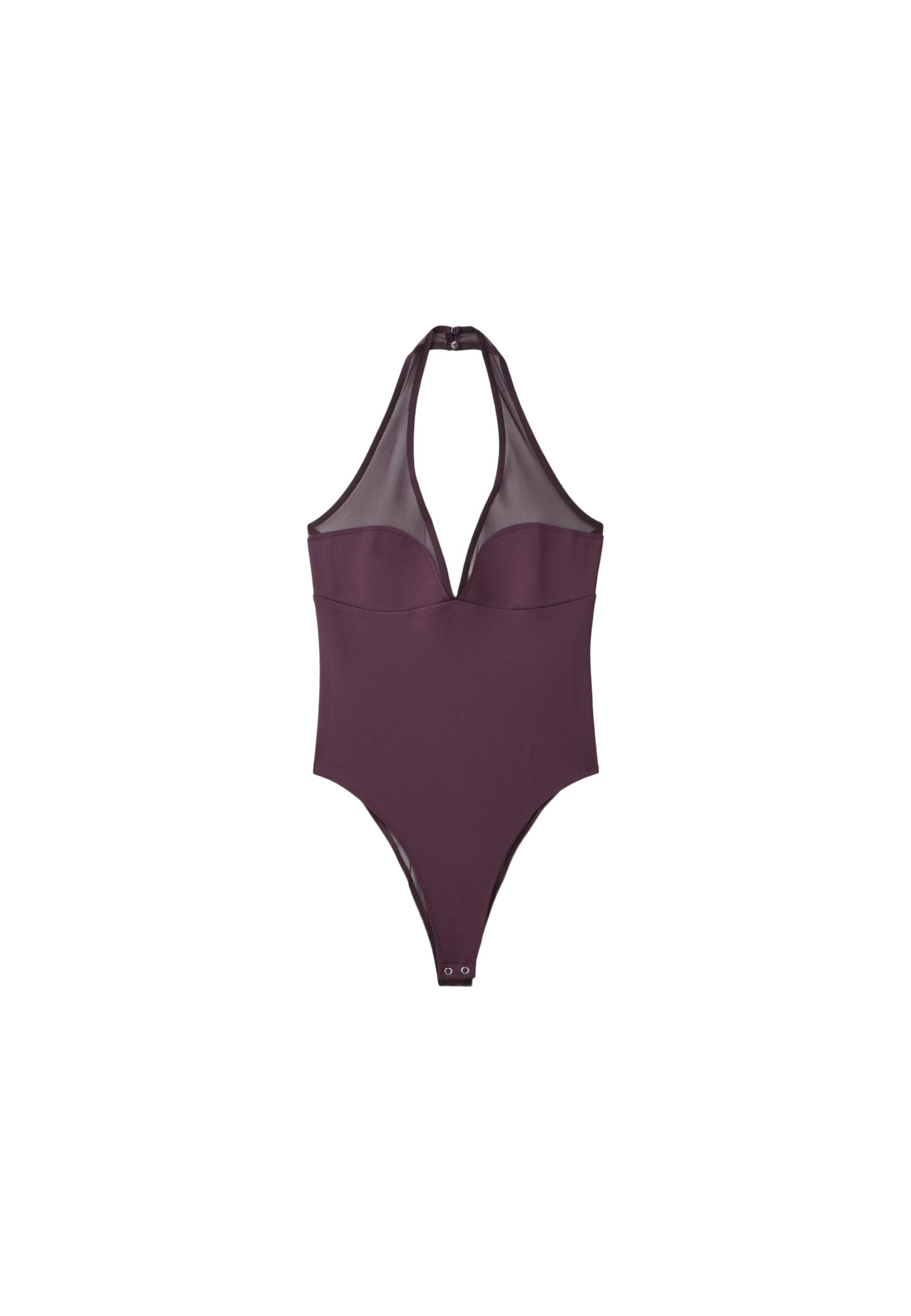 Mesh halter bodysuit — Purple
