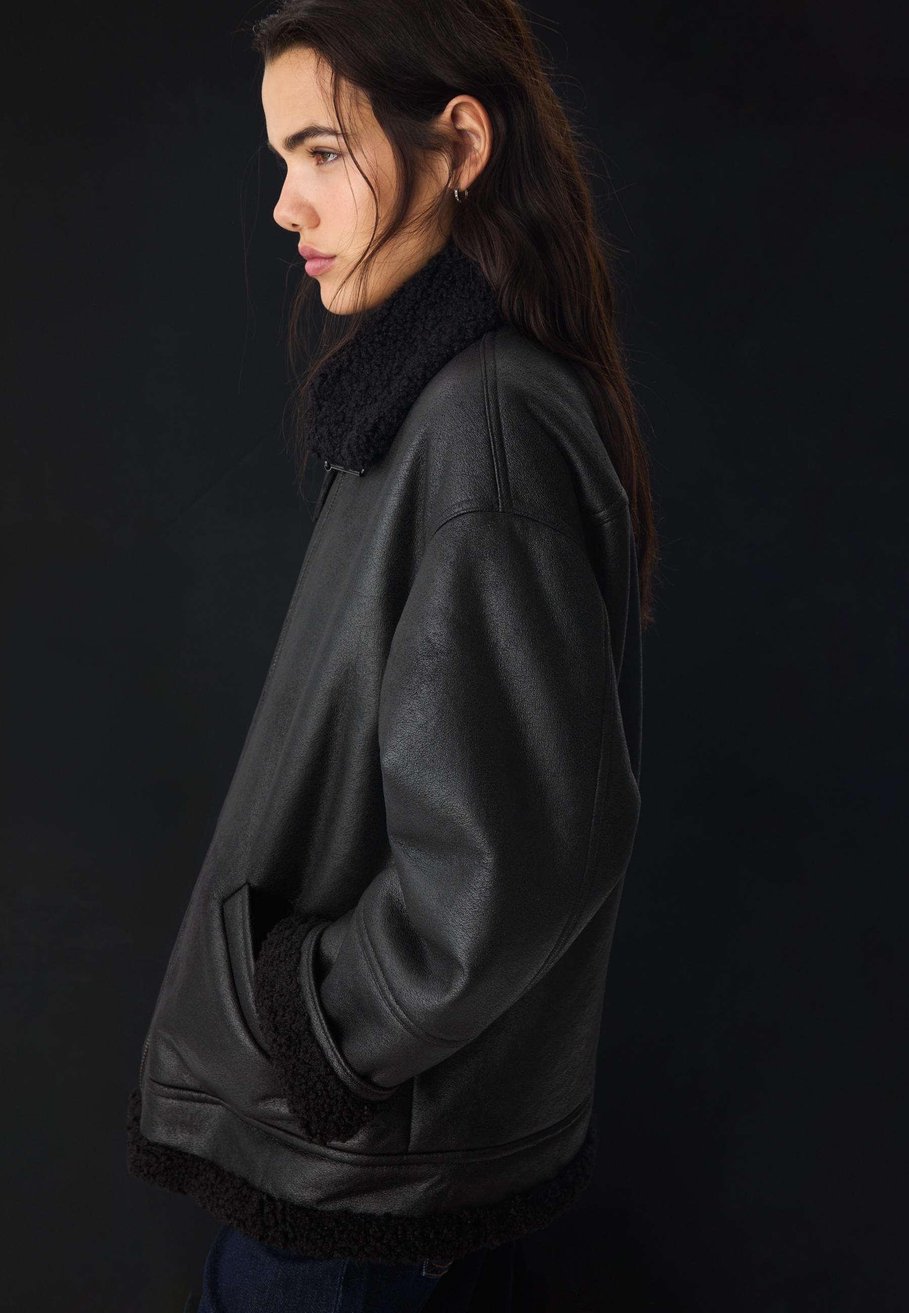 Blouson double face boucles - Stradimarket femme | Stradivarius France