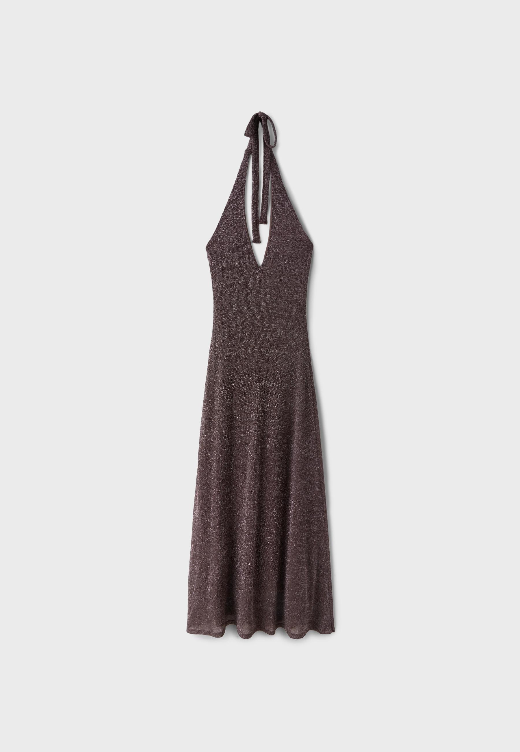Halter midi dress — Brown