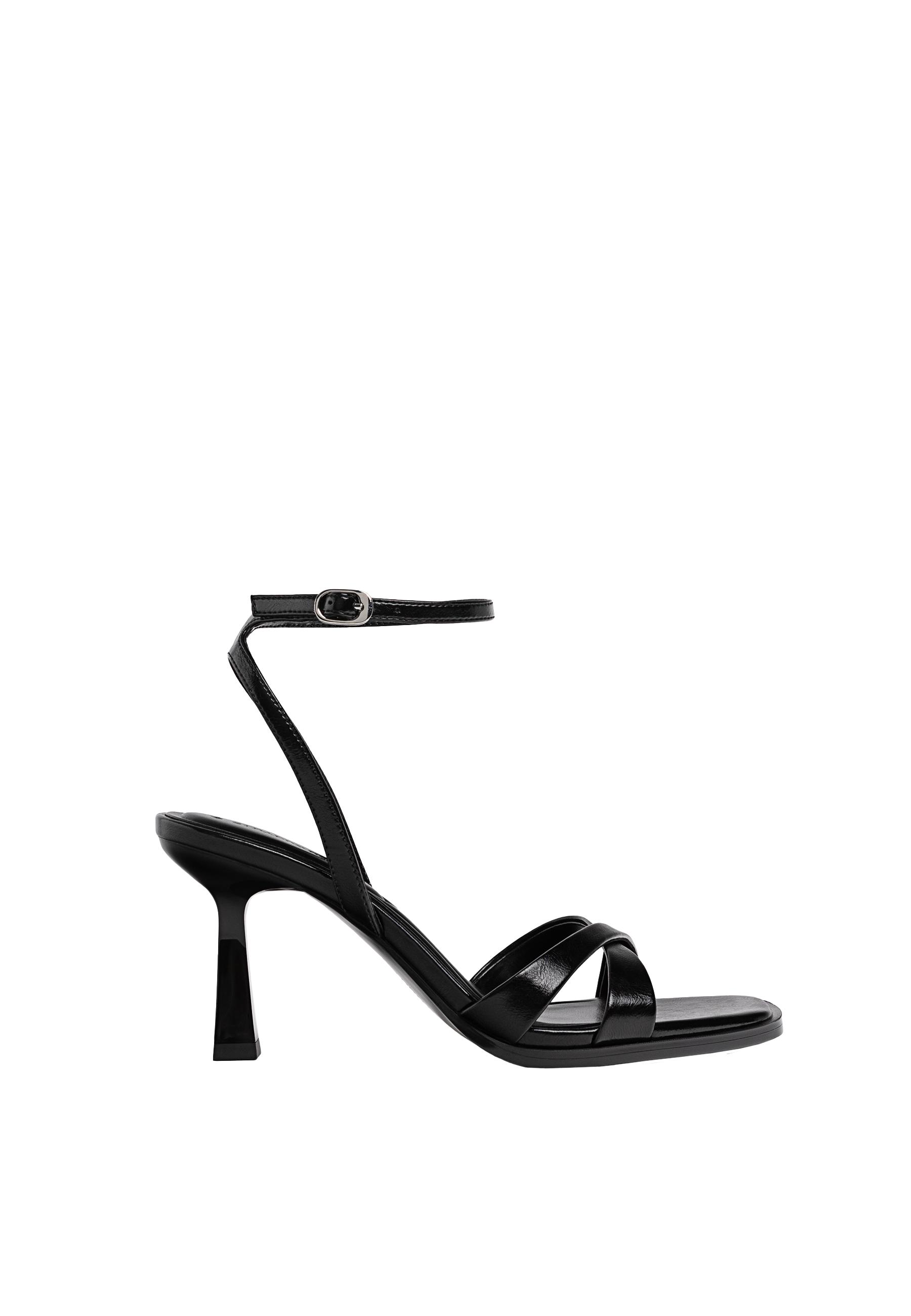 Black heeled sandals — BLACK