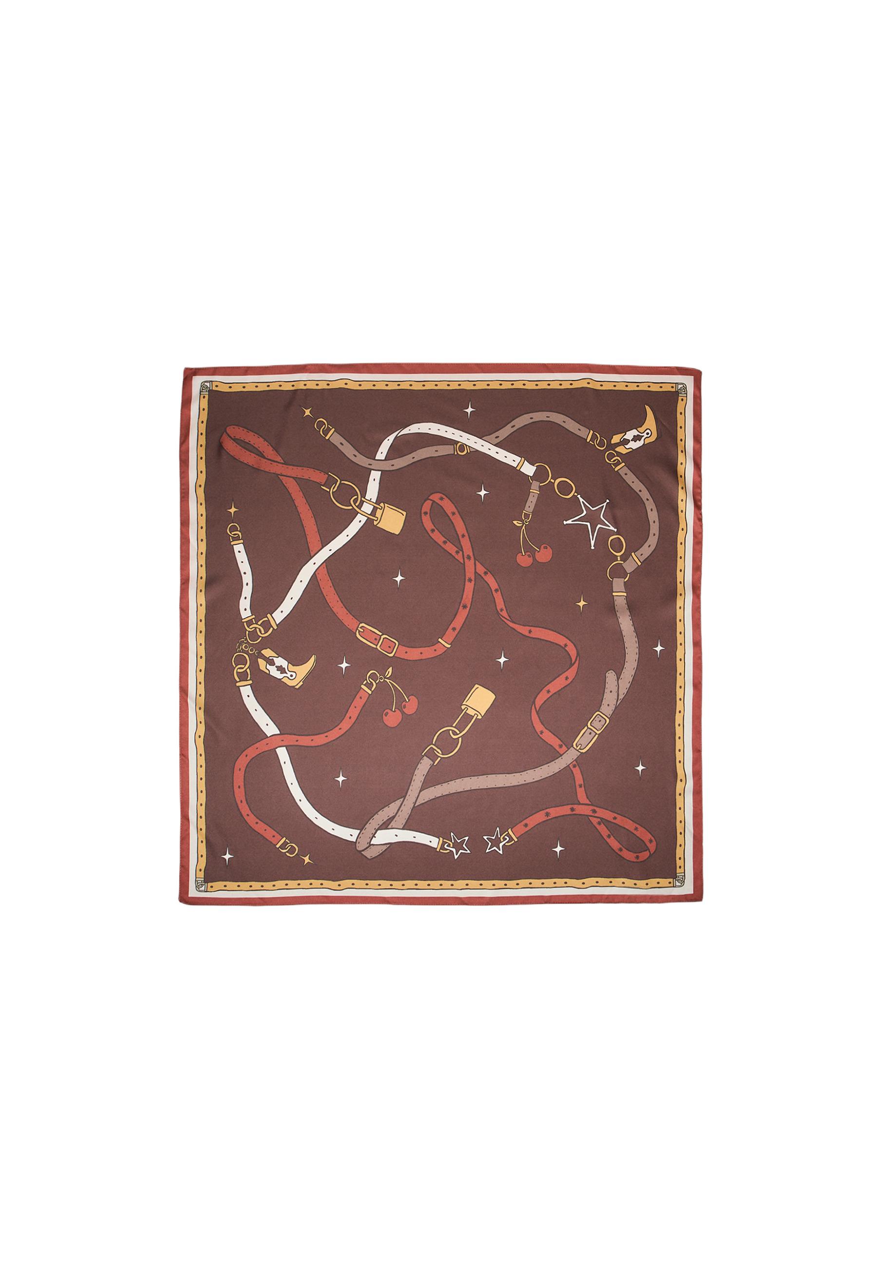Padlock scarf — Brown