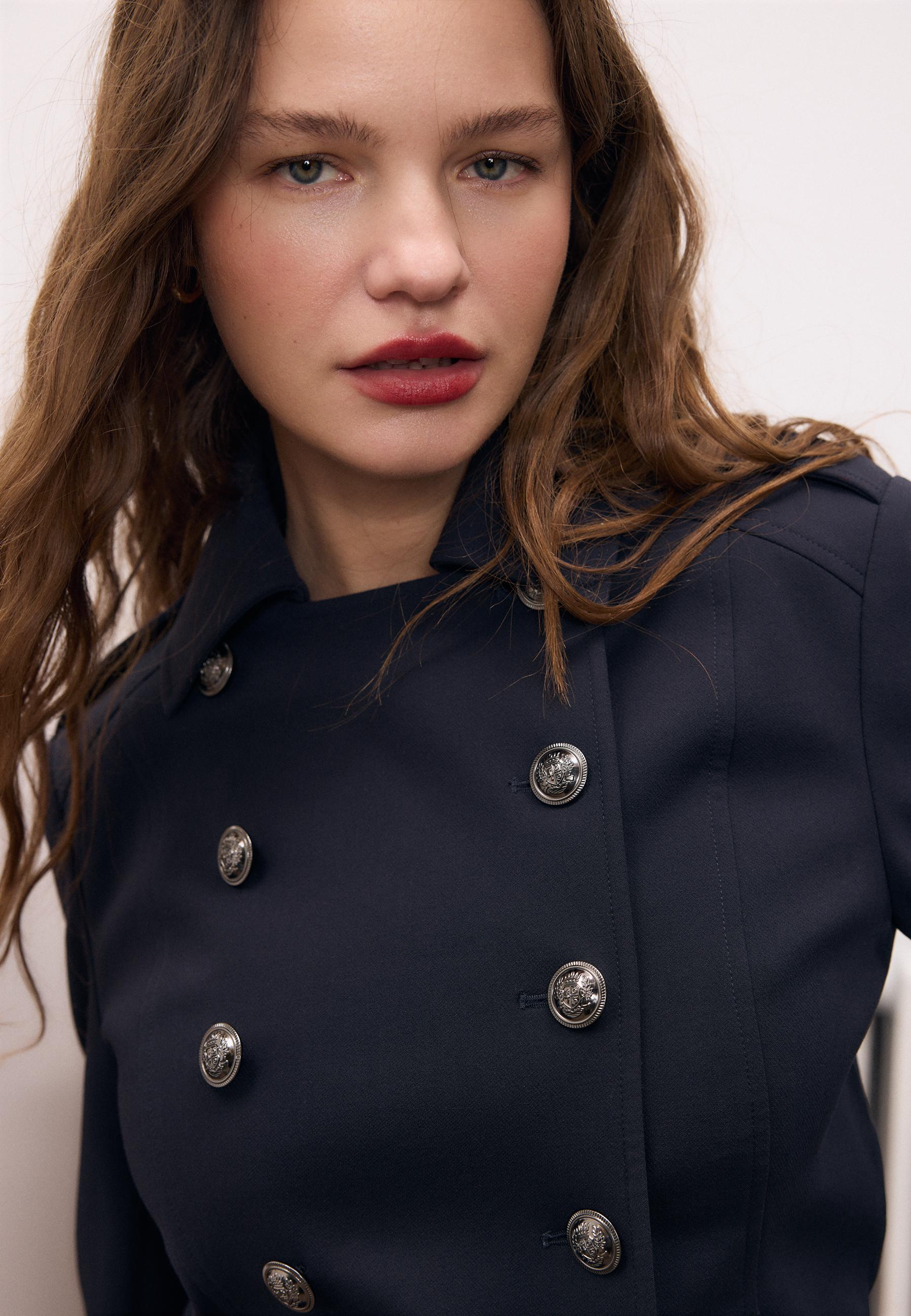 Blazer with engraved buttons — Navy blue