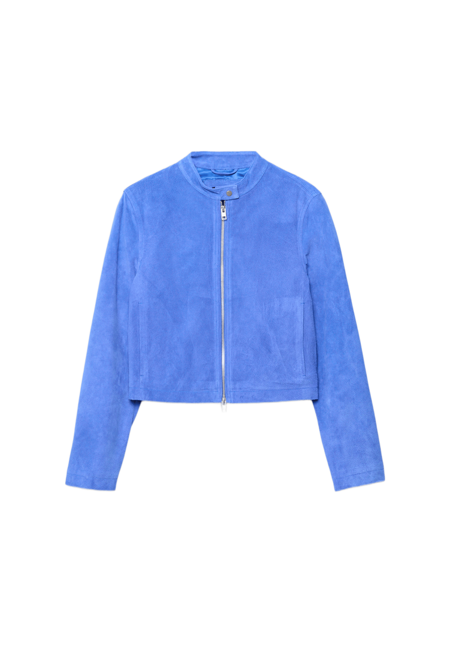 100% leather biker jacket — Royal blue