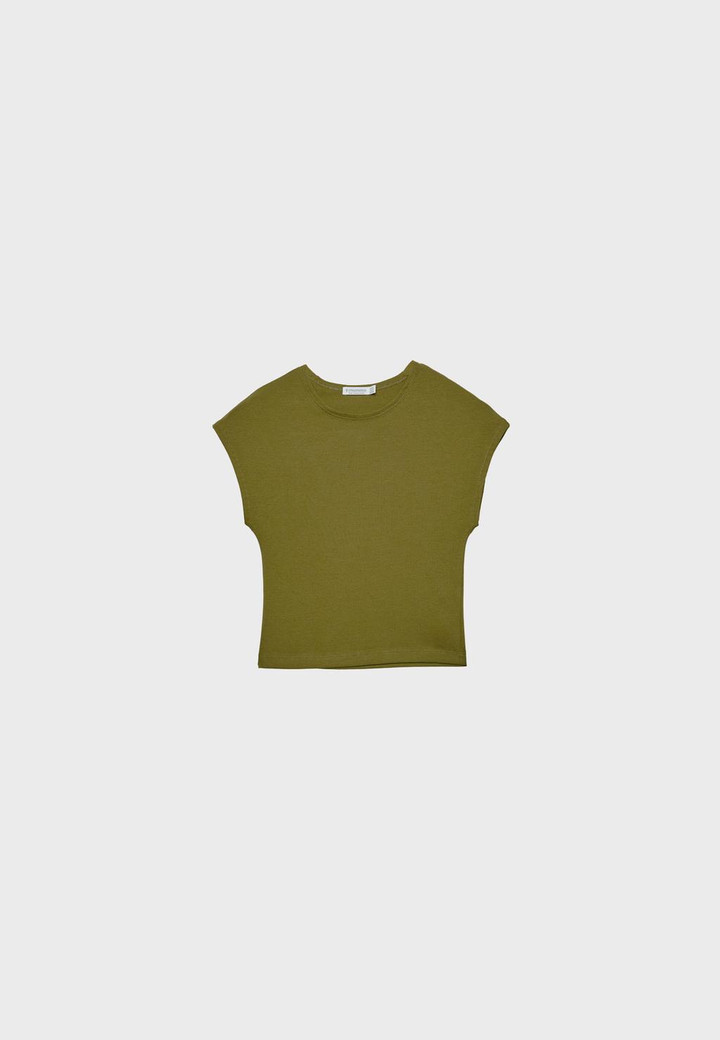 Aansluitend basic cropped T-shirt