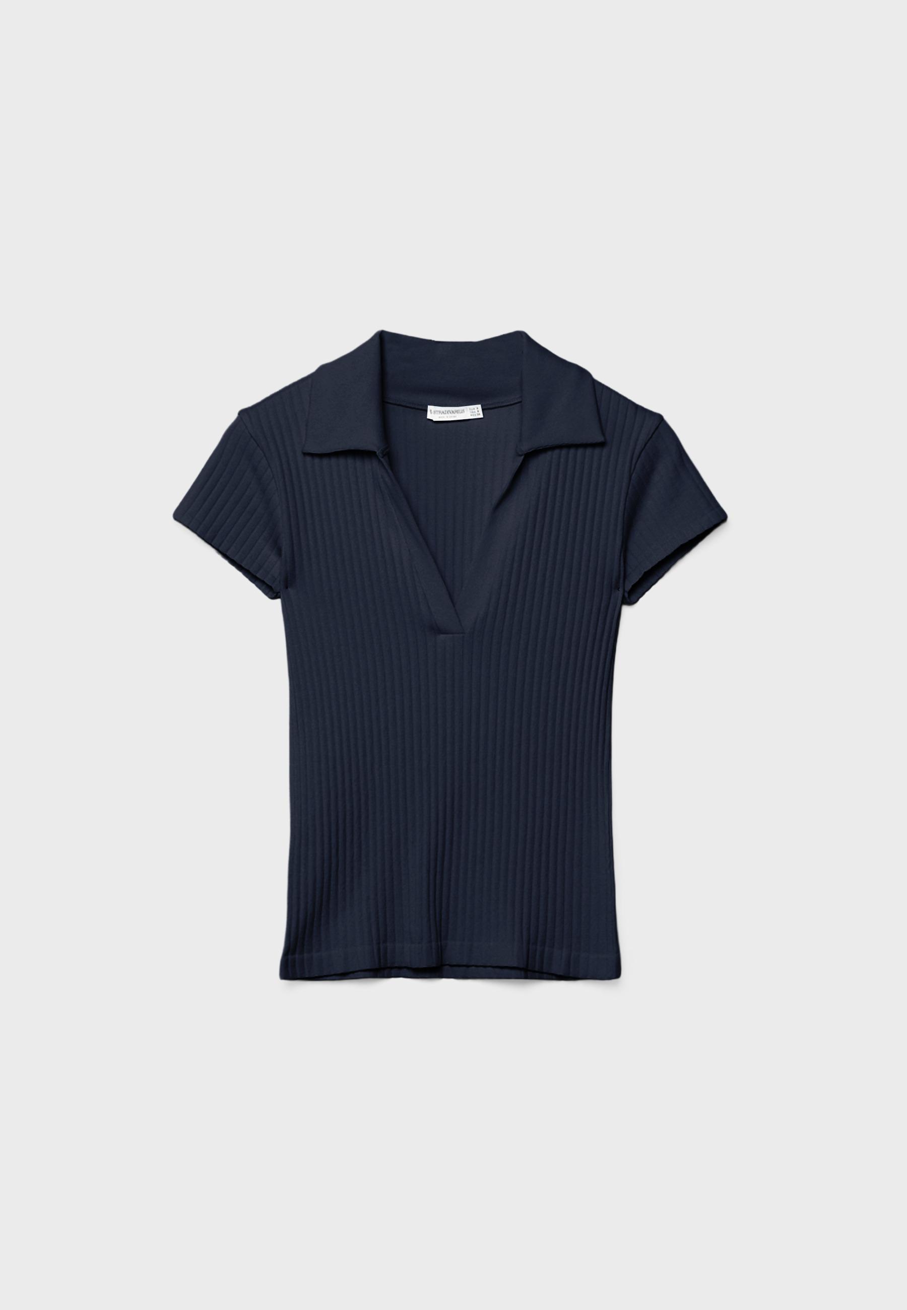 Basic seamless polo T-shirt — Dark blue