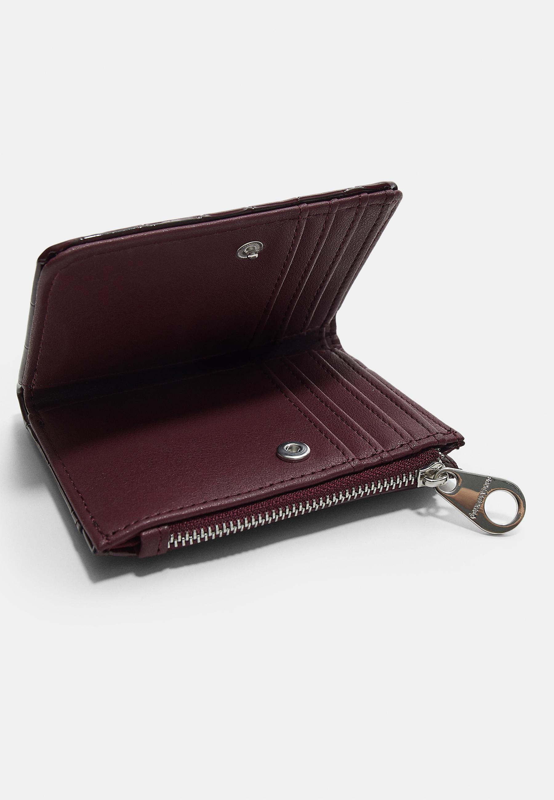 Mock croc purse wallet — Burgundy