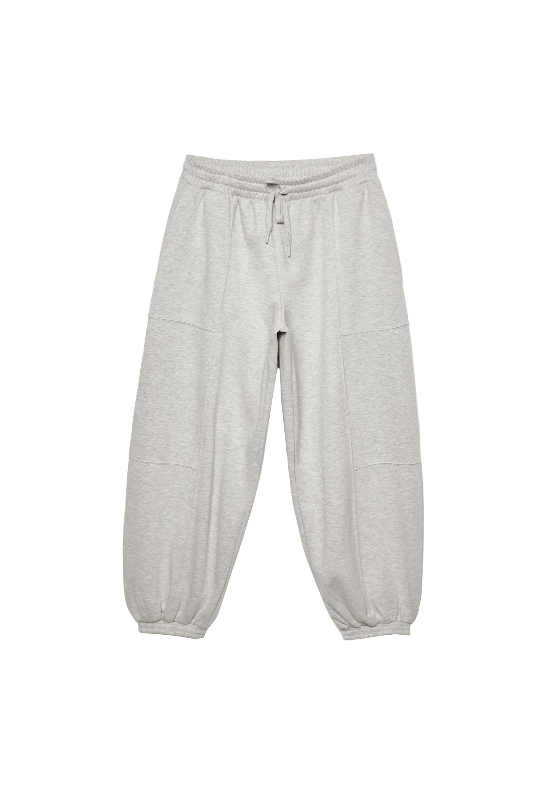 Plush balloon jogger trousers — Grey melange