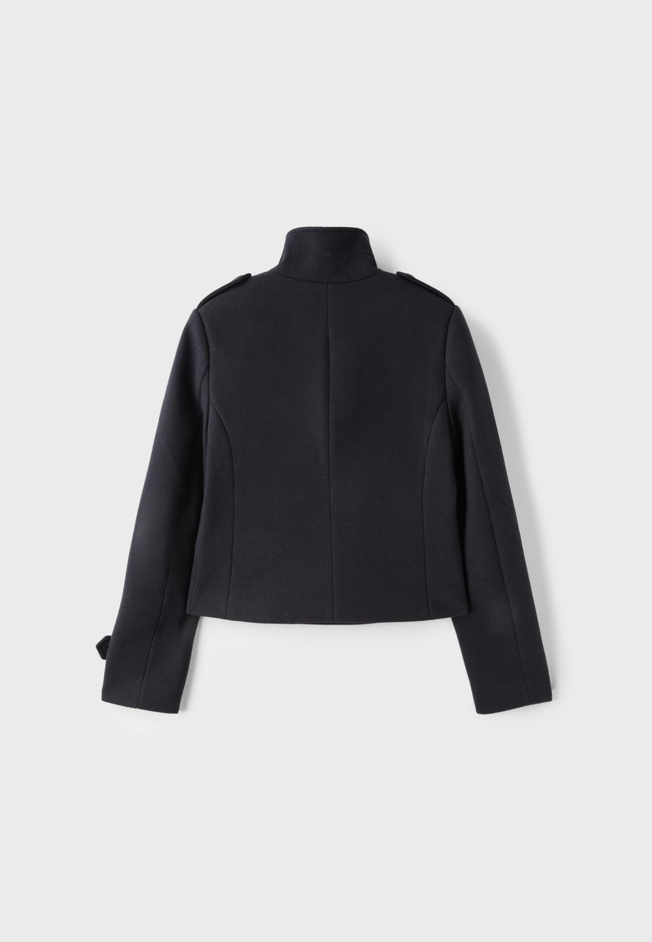 Short fitted button coat — Navy blue
