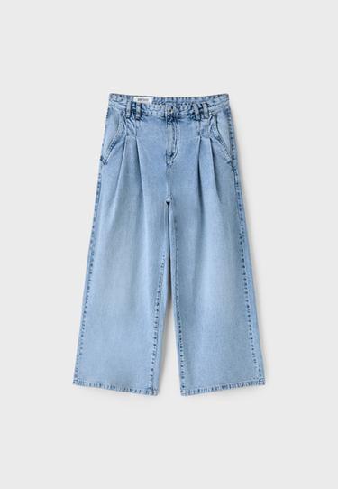 Pleated wide-leg jeans — MEDIUM LIGHT BLUE DENIM 5