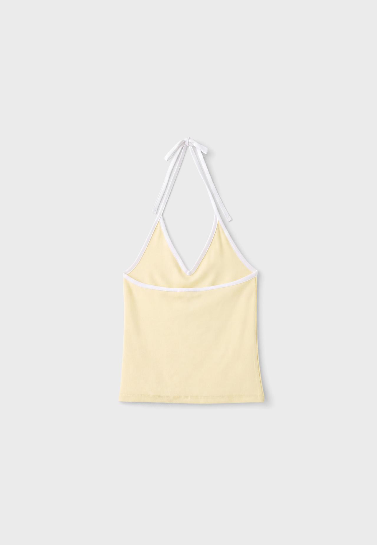 Fitted halter top — Pastel yellow