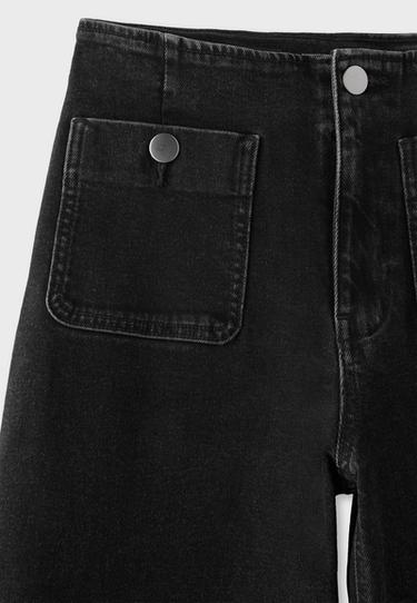 D77 Minimalist jeans with pockets — BLACK DENIM RINSE WASH 9