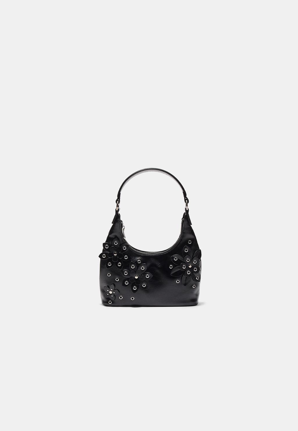 Sac à bandoulière avec détails de fleurs et œillets
