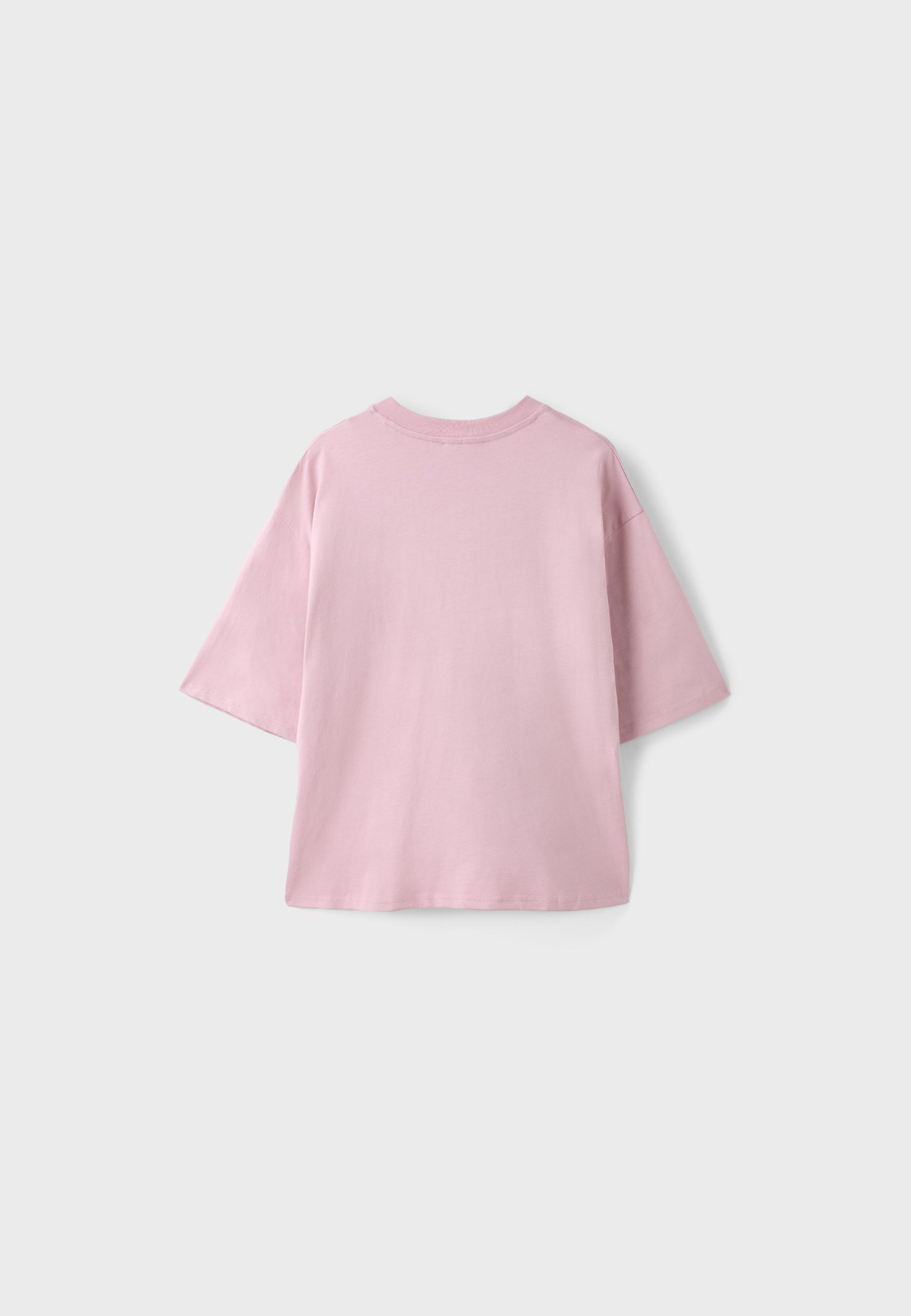 California print T-shirt — Pastel pink