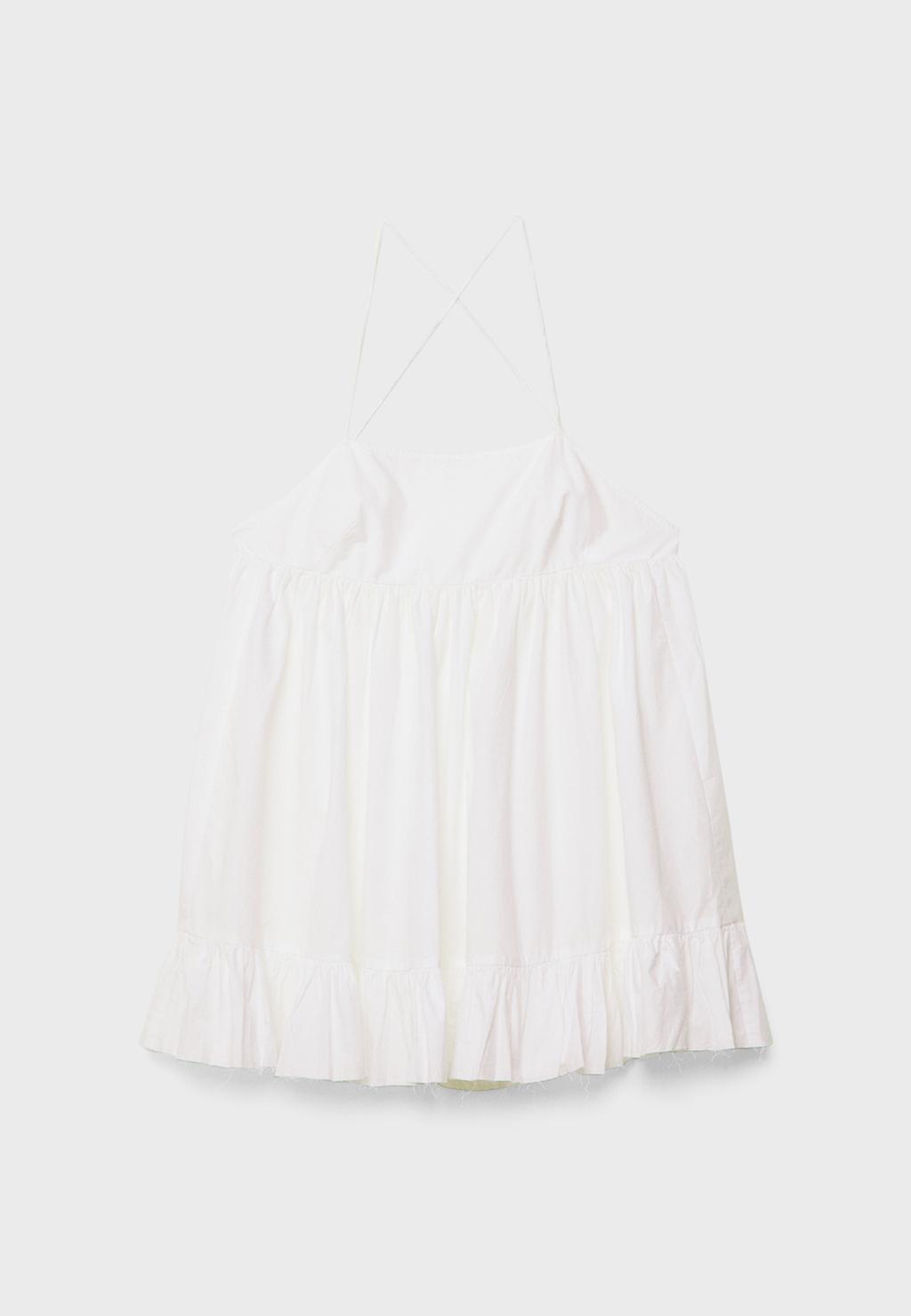 Vestido fluido corto popelín