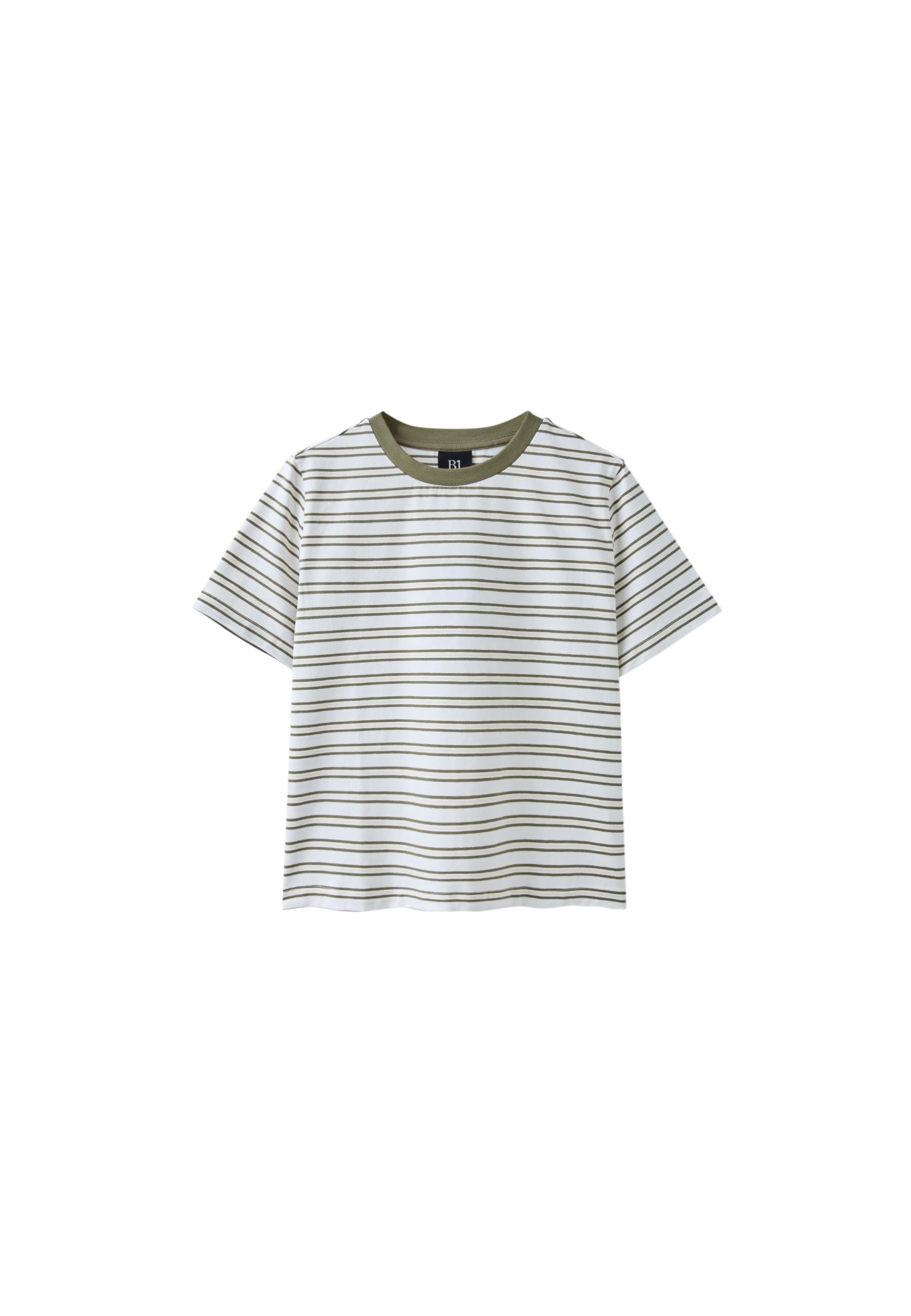 B01 Regular striped T-shirt — Khaki