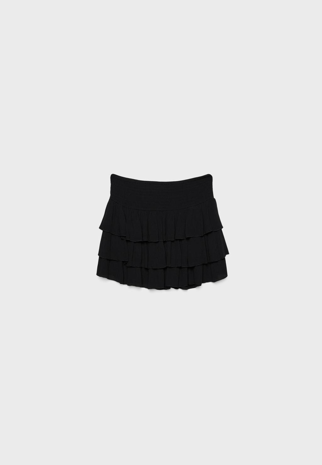 Falda mini volantes