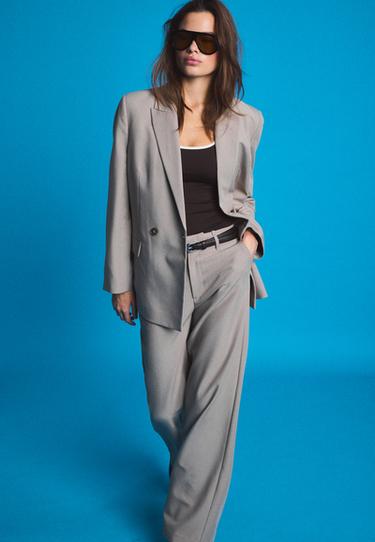 Flowing straight smart trousers with belt — Brown 1