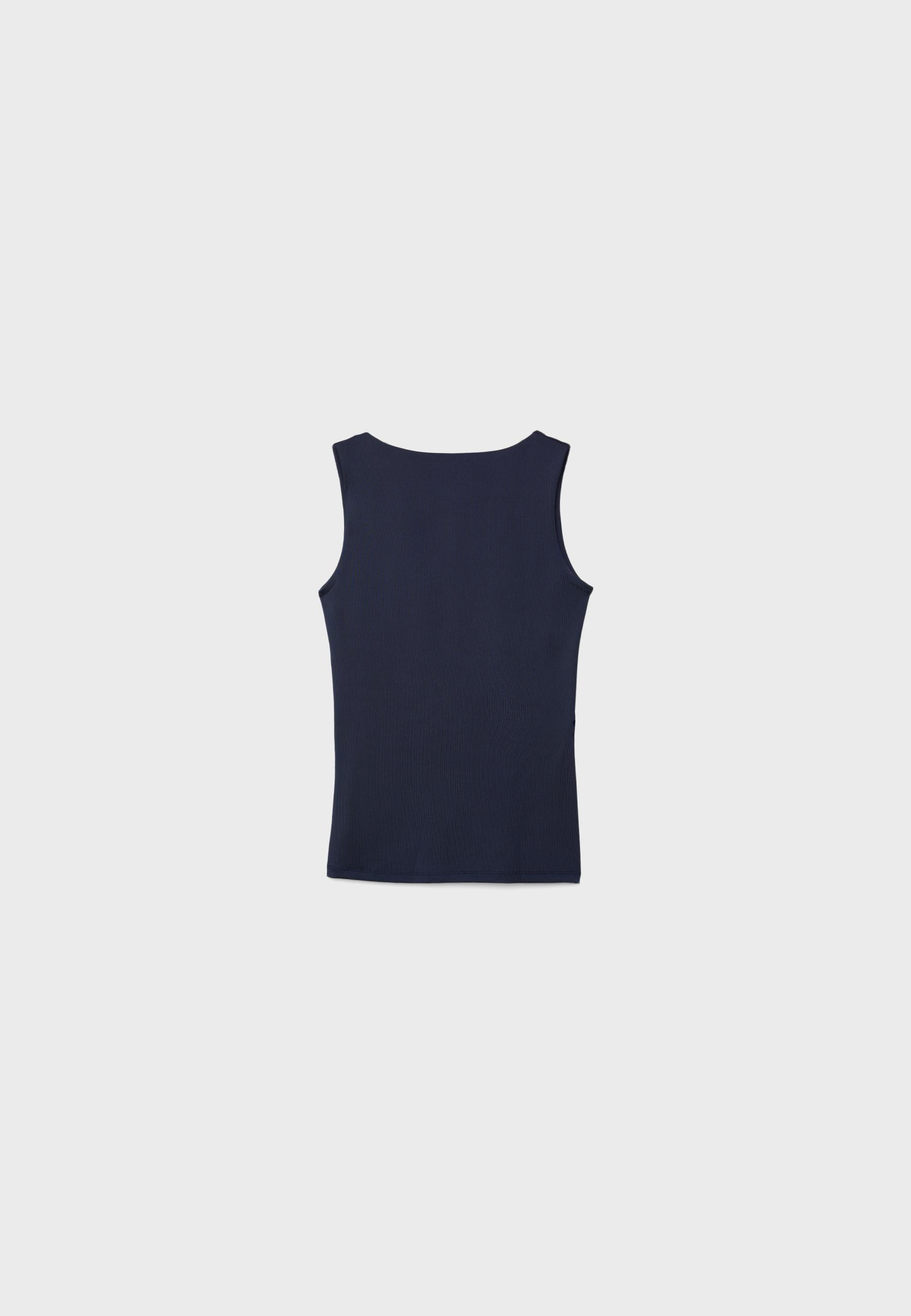Polyamide wide-strap T-shirt — Navy blue
