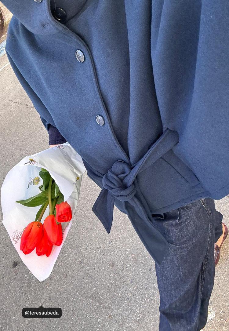 Stradivarius Geacă Tip Capă Cu Textură Moale Albastru Închis Xs-S