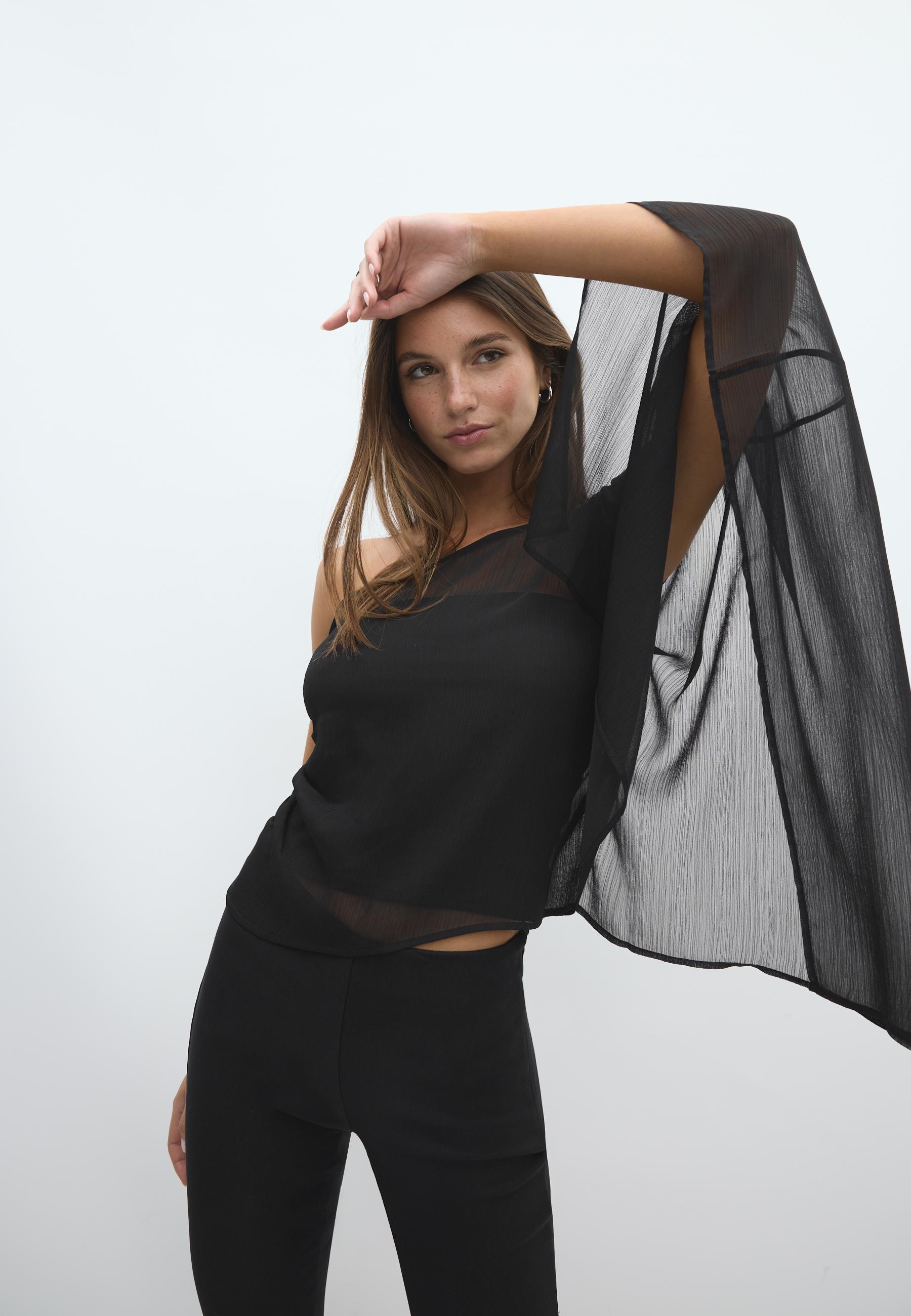 Asymmetric draped top - Women's fashion | Stradivarius Romania