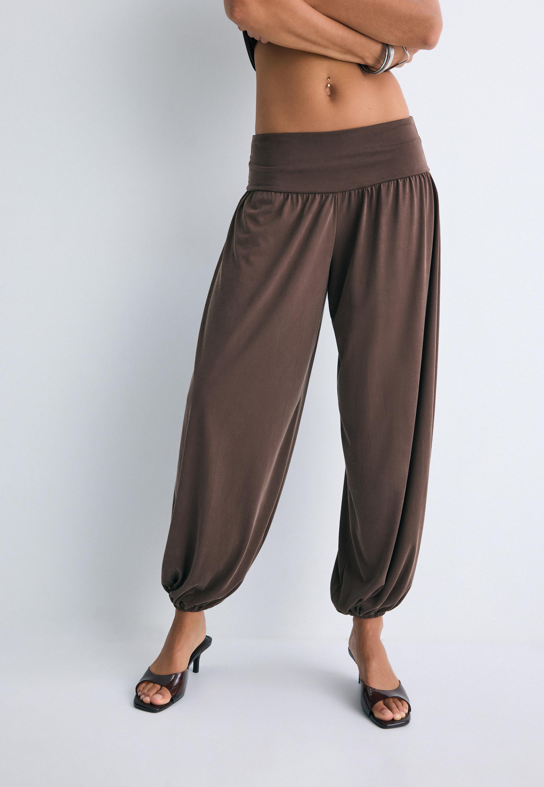 Knit sarouel trousers — Brown