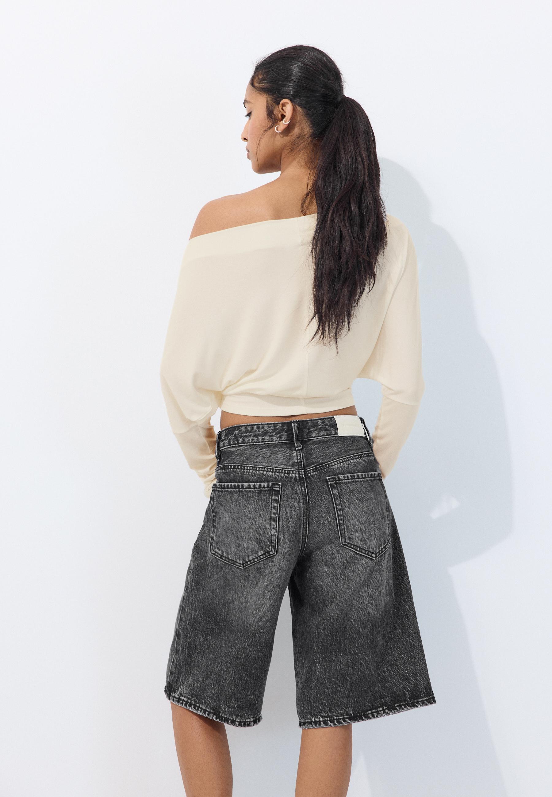 Asymmetric modal top — Ecru