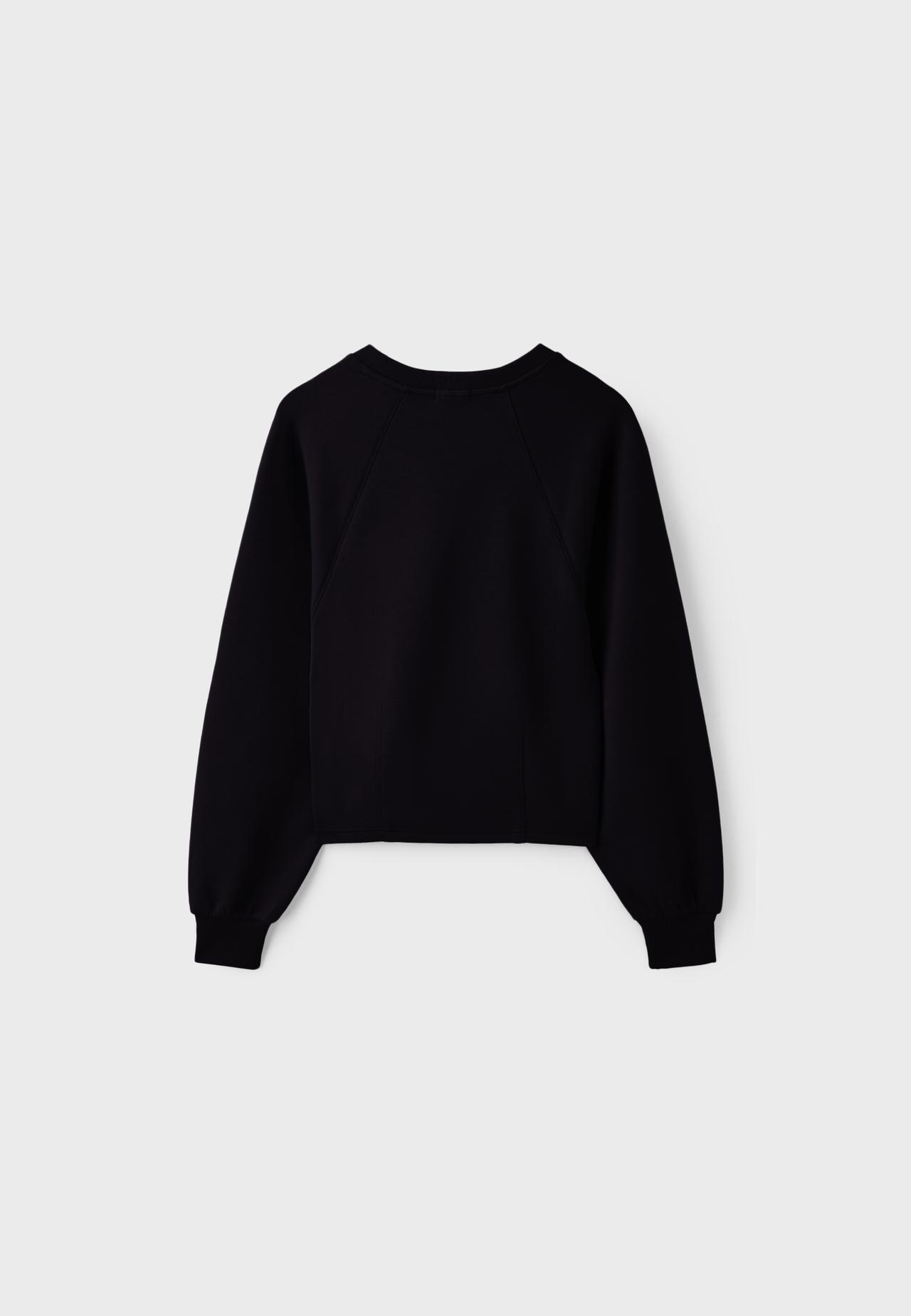 Soft-touch sweatshirt with fitted waist — Black