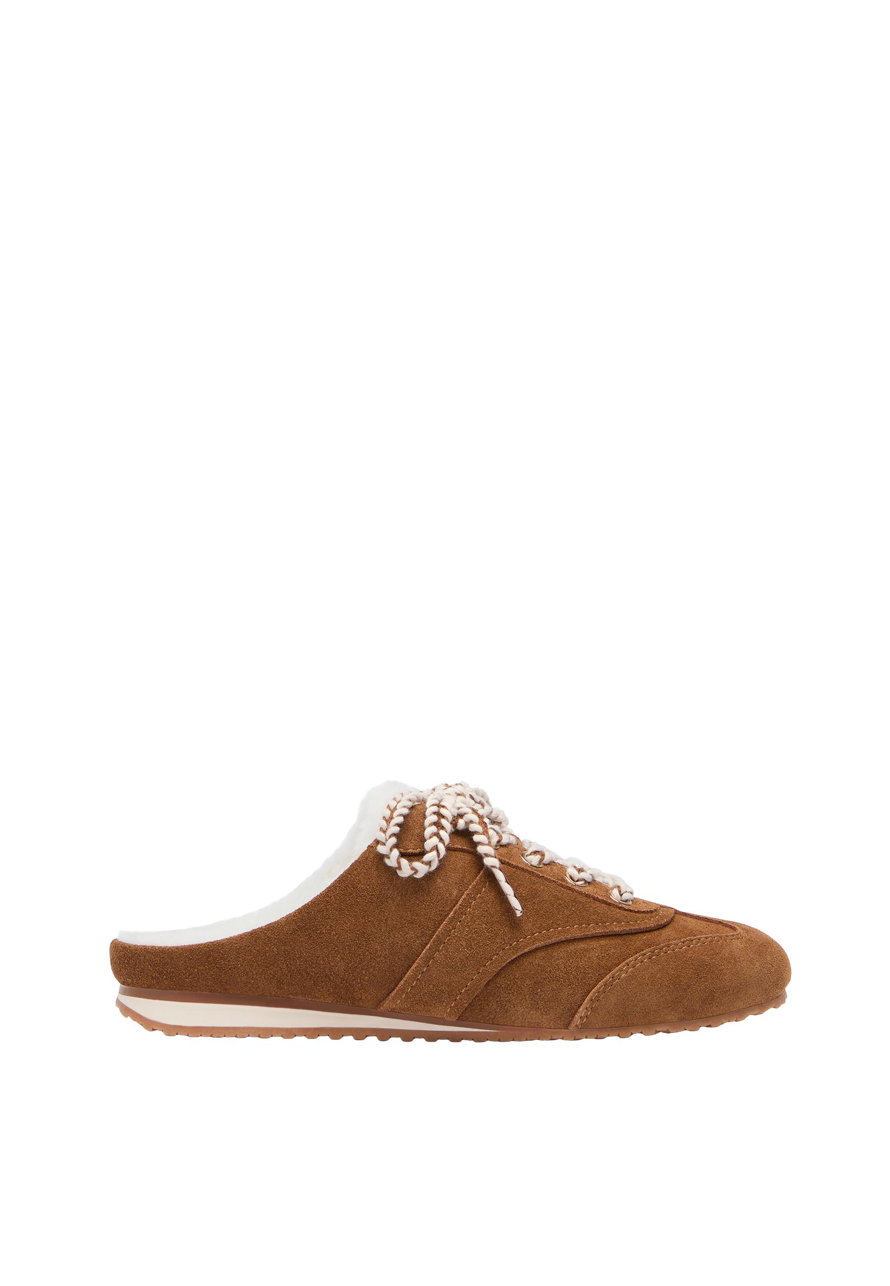 Leather mule trainers — BROWN