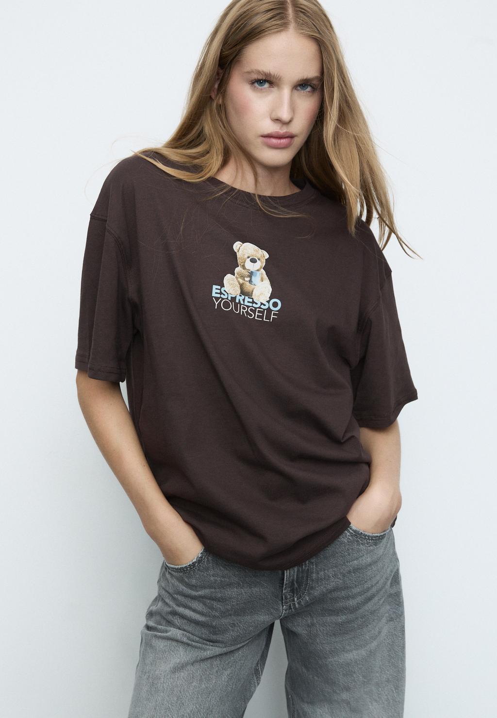 Camiseta oversize estampada