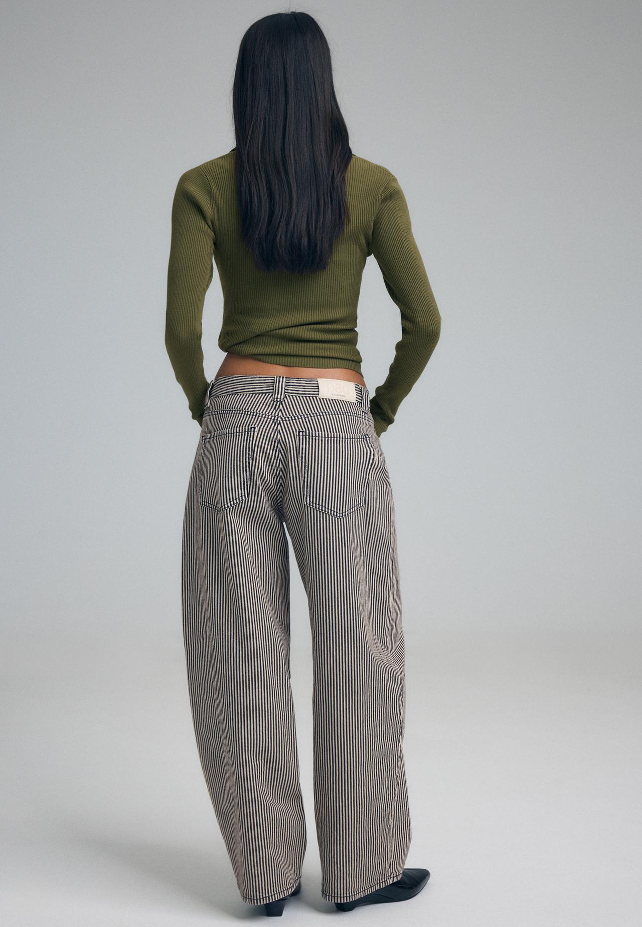 D80 Striped barrel jeans — Dark grey