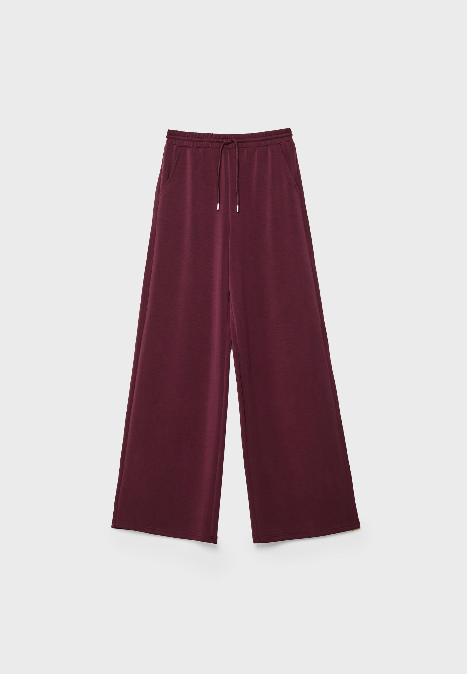 Soft-touch palazzo joggers — Purple