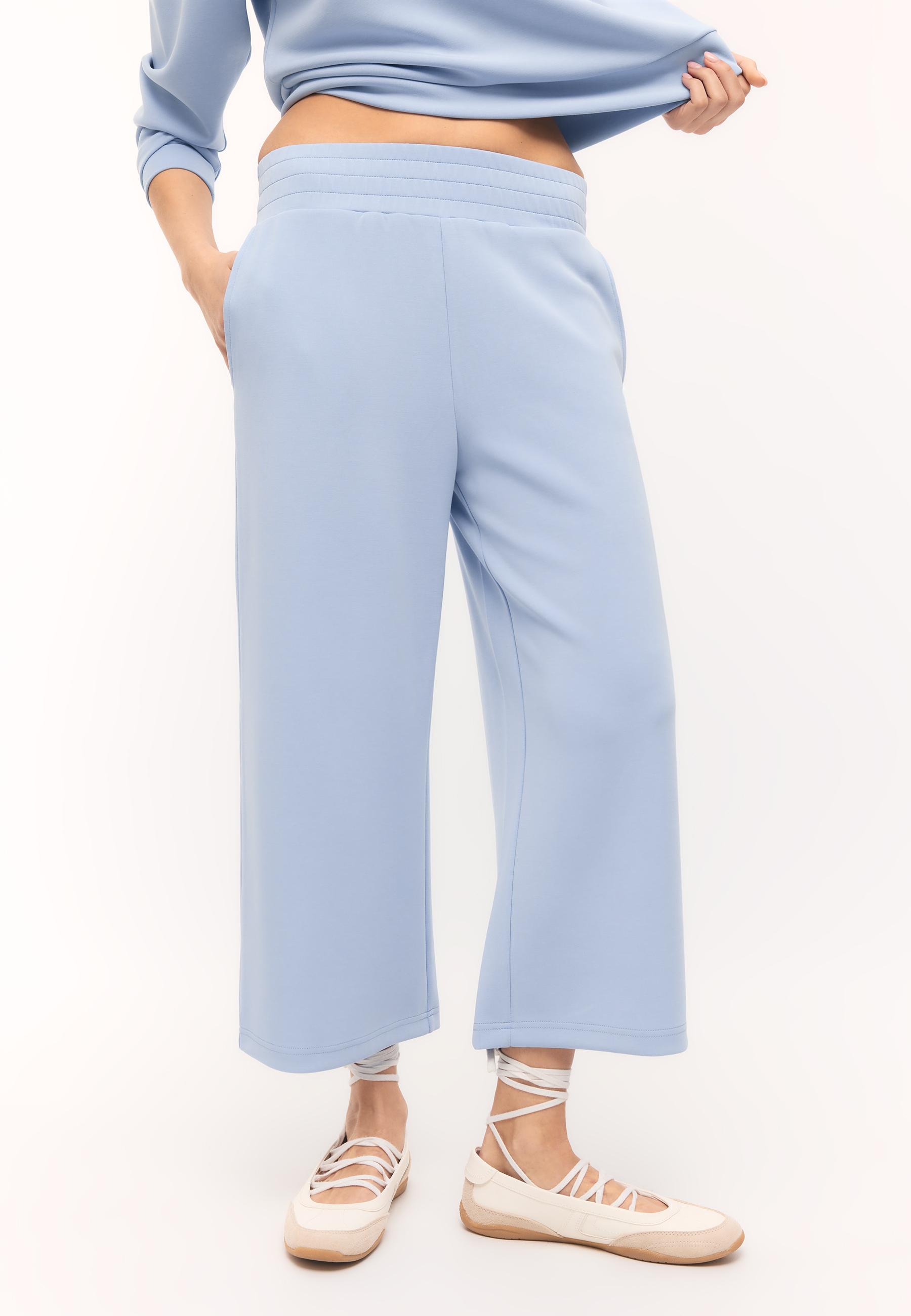 Soft-touch culottes — Sky blue