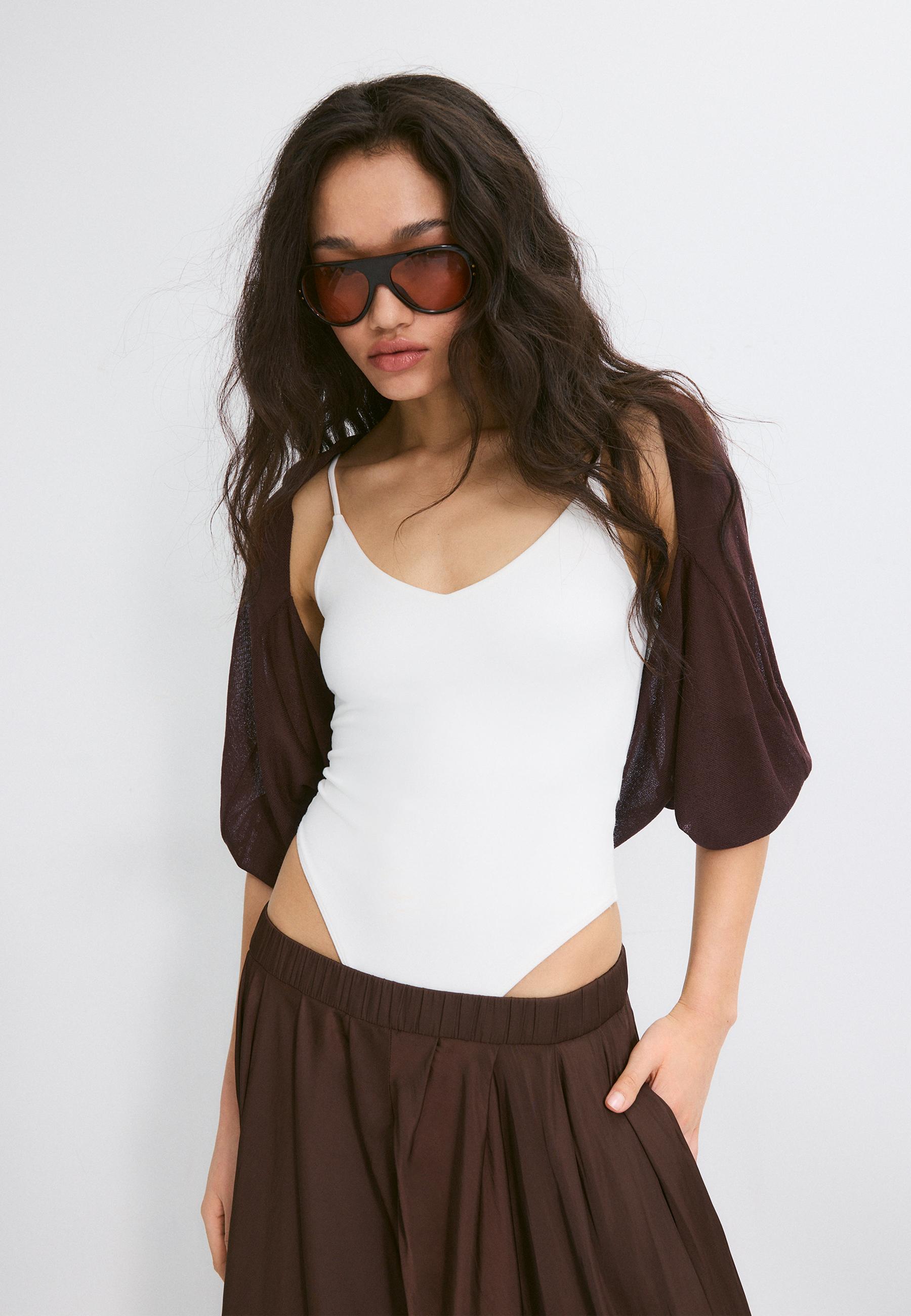 Open knit cardigan — Brown