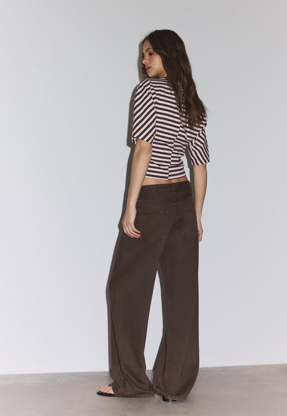 Stradivarius Wide-Leg Jeans Brown 10