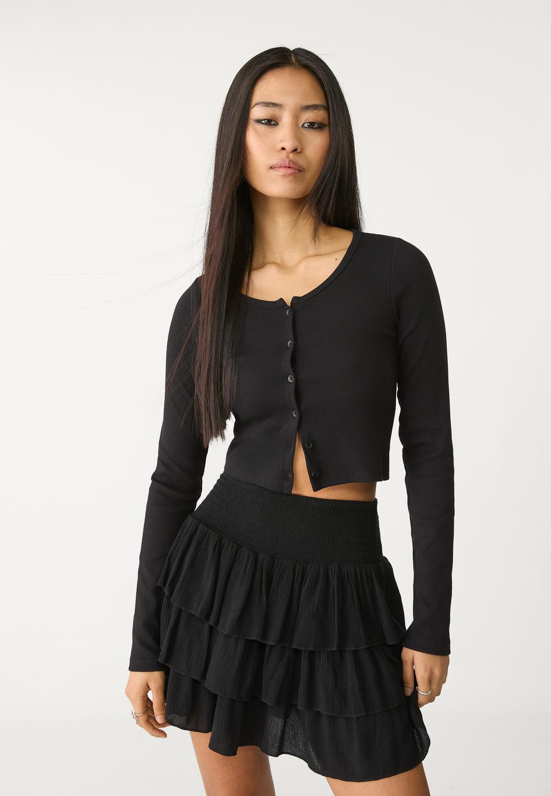 Jupe Courte A Volant Noir Jupe Courte Jupe Country Noire Jupe Noir