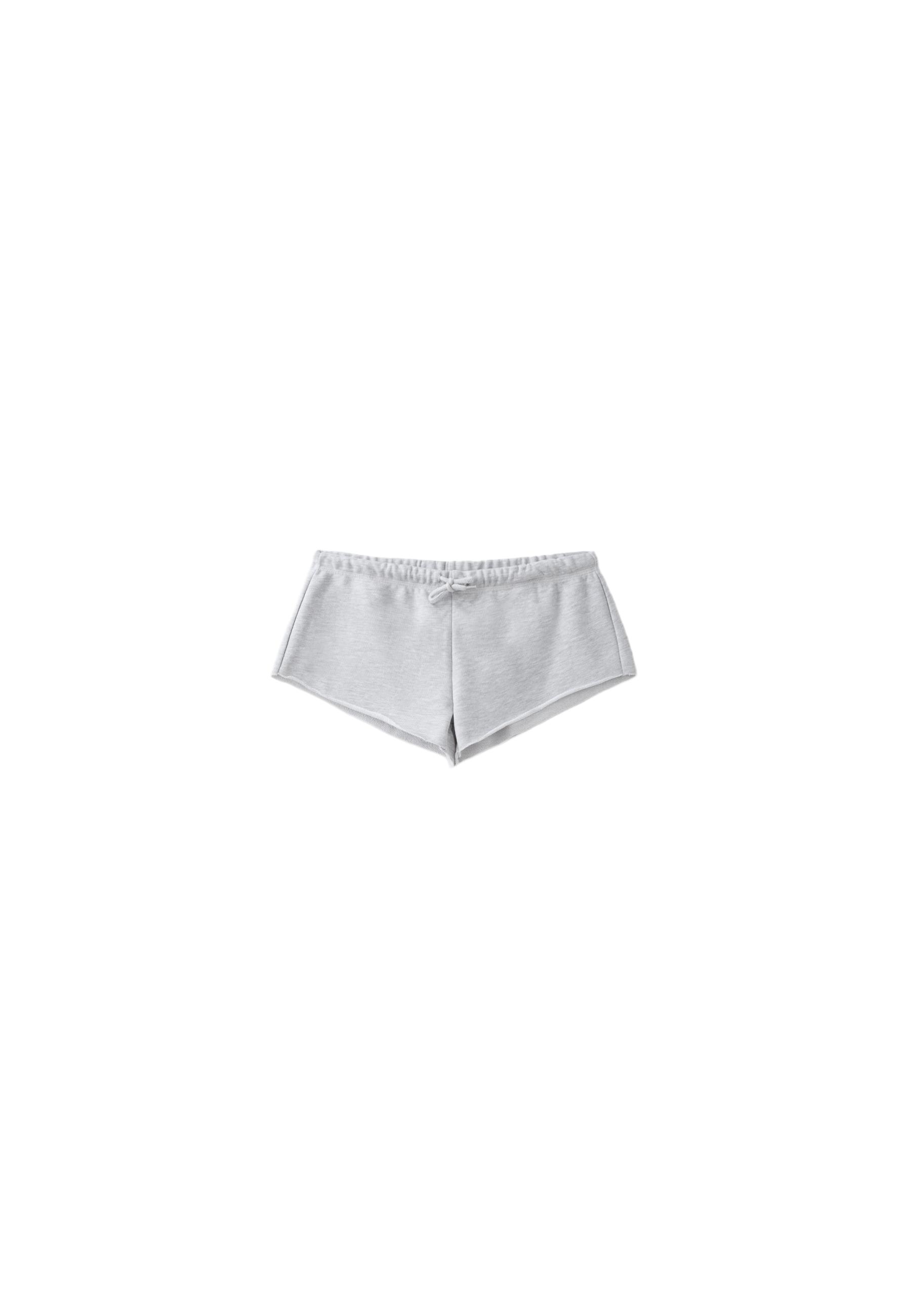 Plush mini shorts — Grey melange
